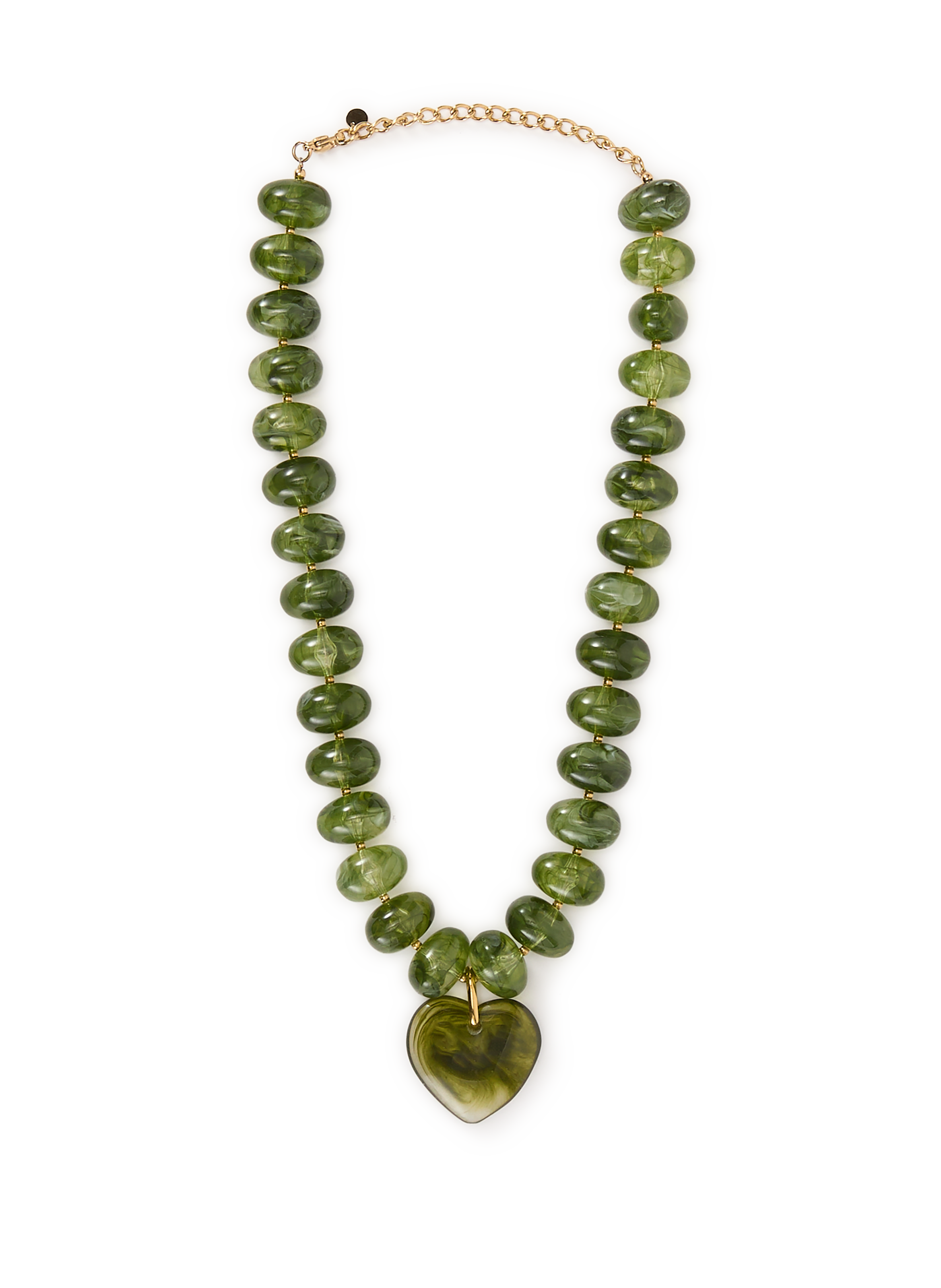 Collier pendentif cœur AU PRINTEMPS PARIS Vert