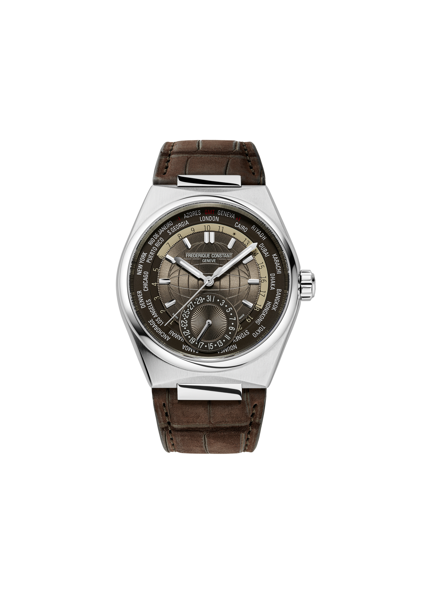 Automatische Uhr Classics Heart Beat Moonphase Date aus Leder FREDERIQUE CONSTANT Grun