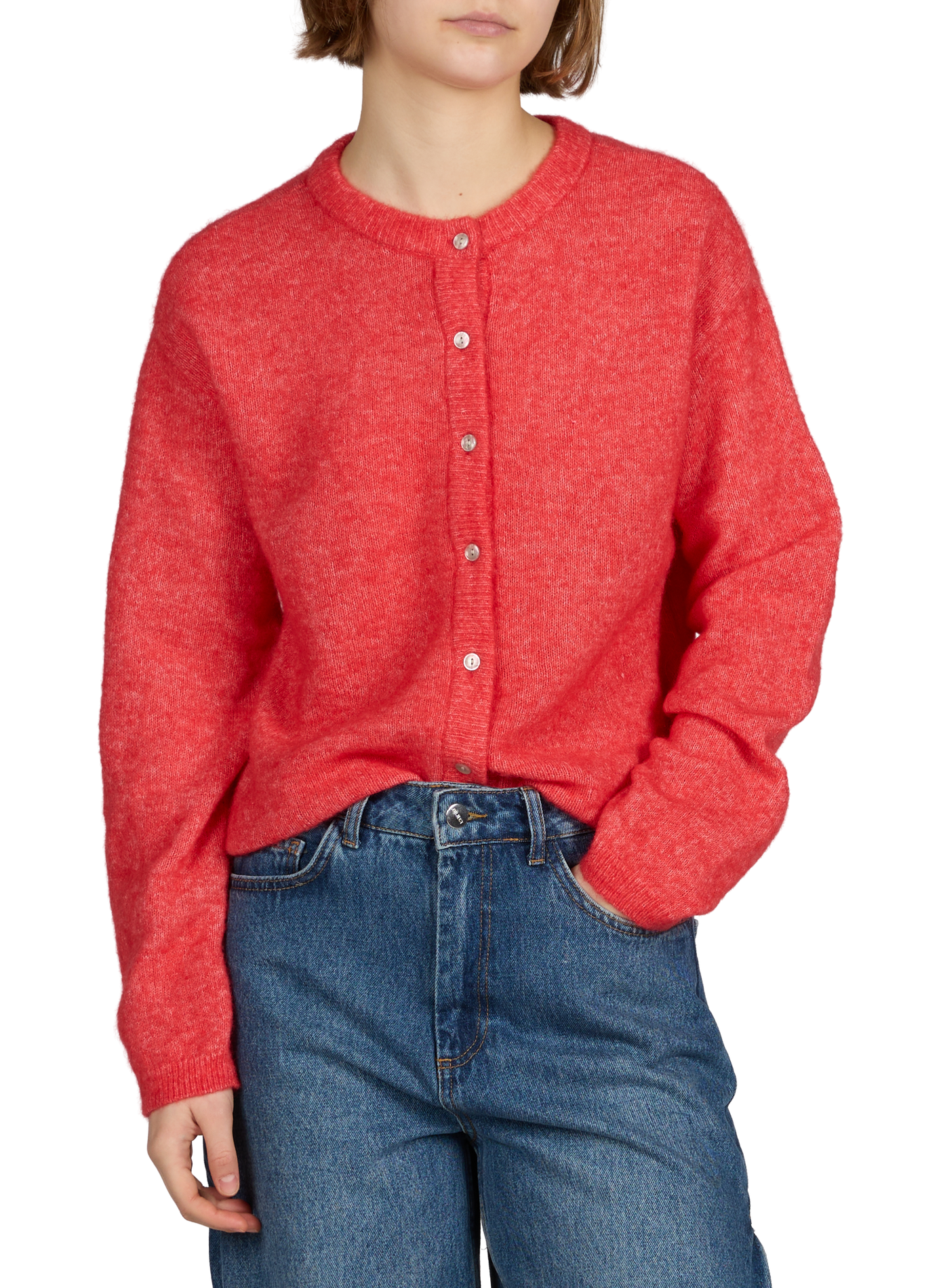 Cardigan en laine mélangée OBJECT Beige