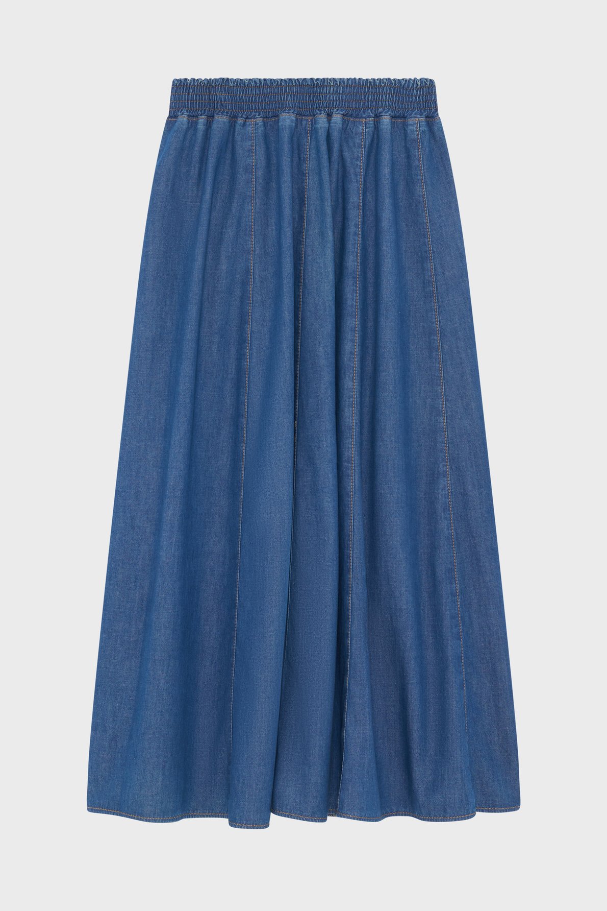 Jupe midi en denim plissé - ninae PABLO Bleu