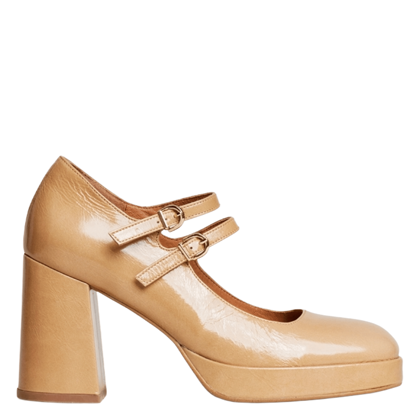 Babies à doubles brides et plateforme verite JONAK Beige