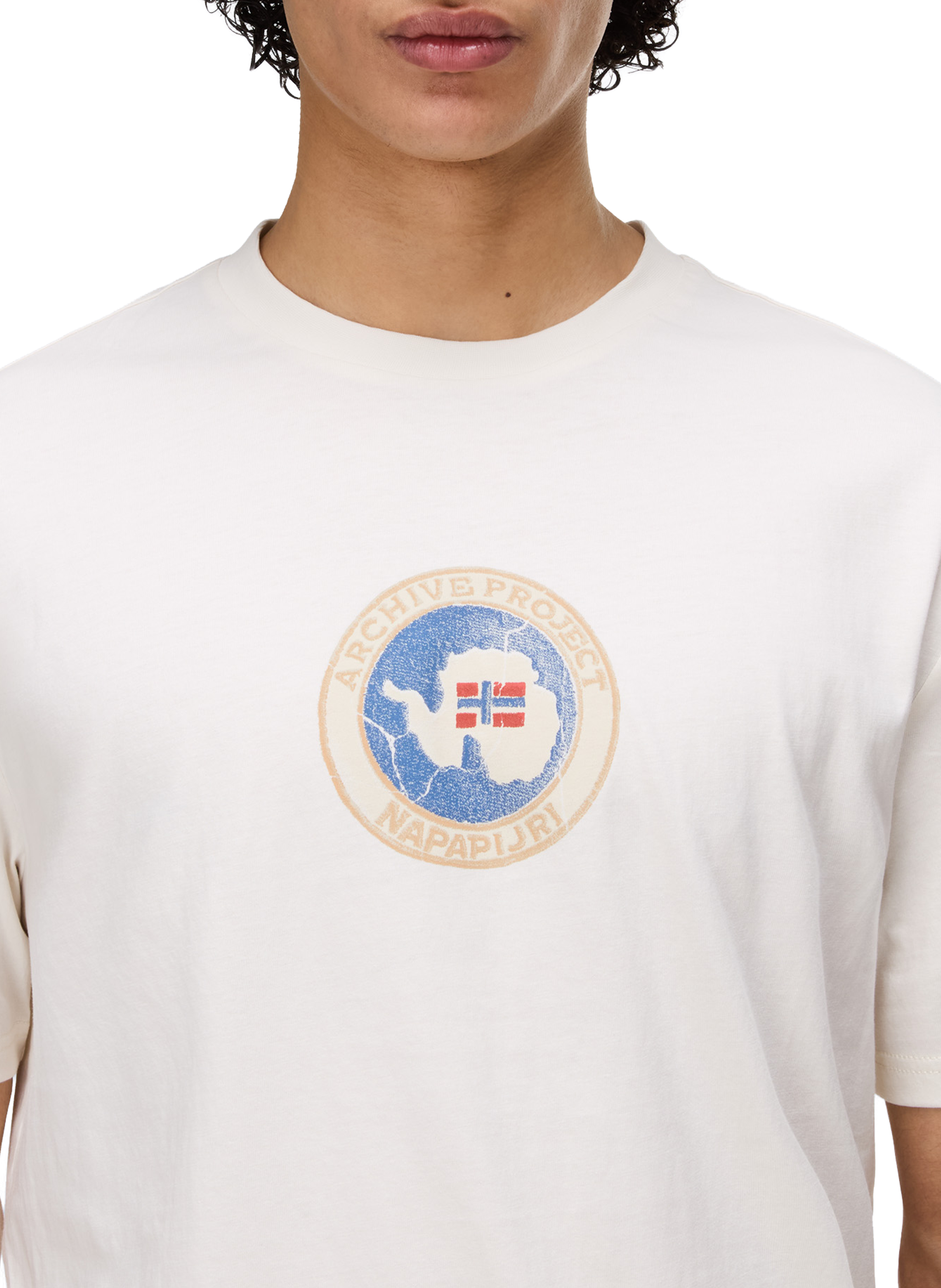 T-shirt imprimé Phos en coton NAPAPIJRI Blanc