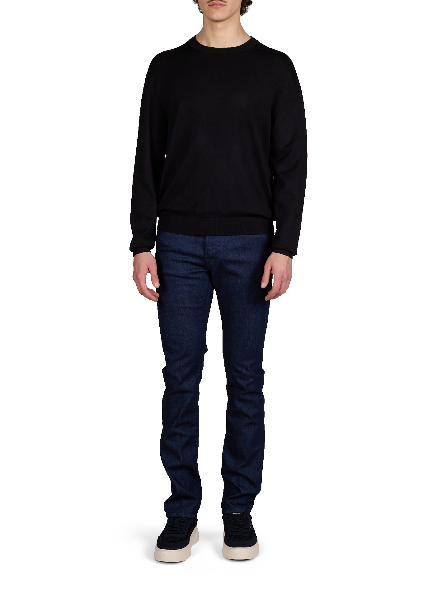 Jean droit en coton mélangé JACOB COHEN Bleu