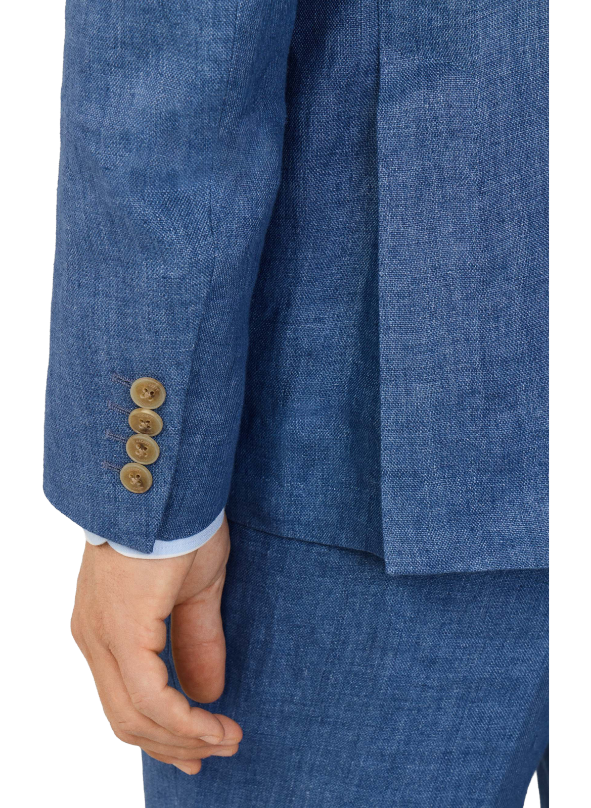 Fitted linen jacket HACKETT Blue