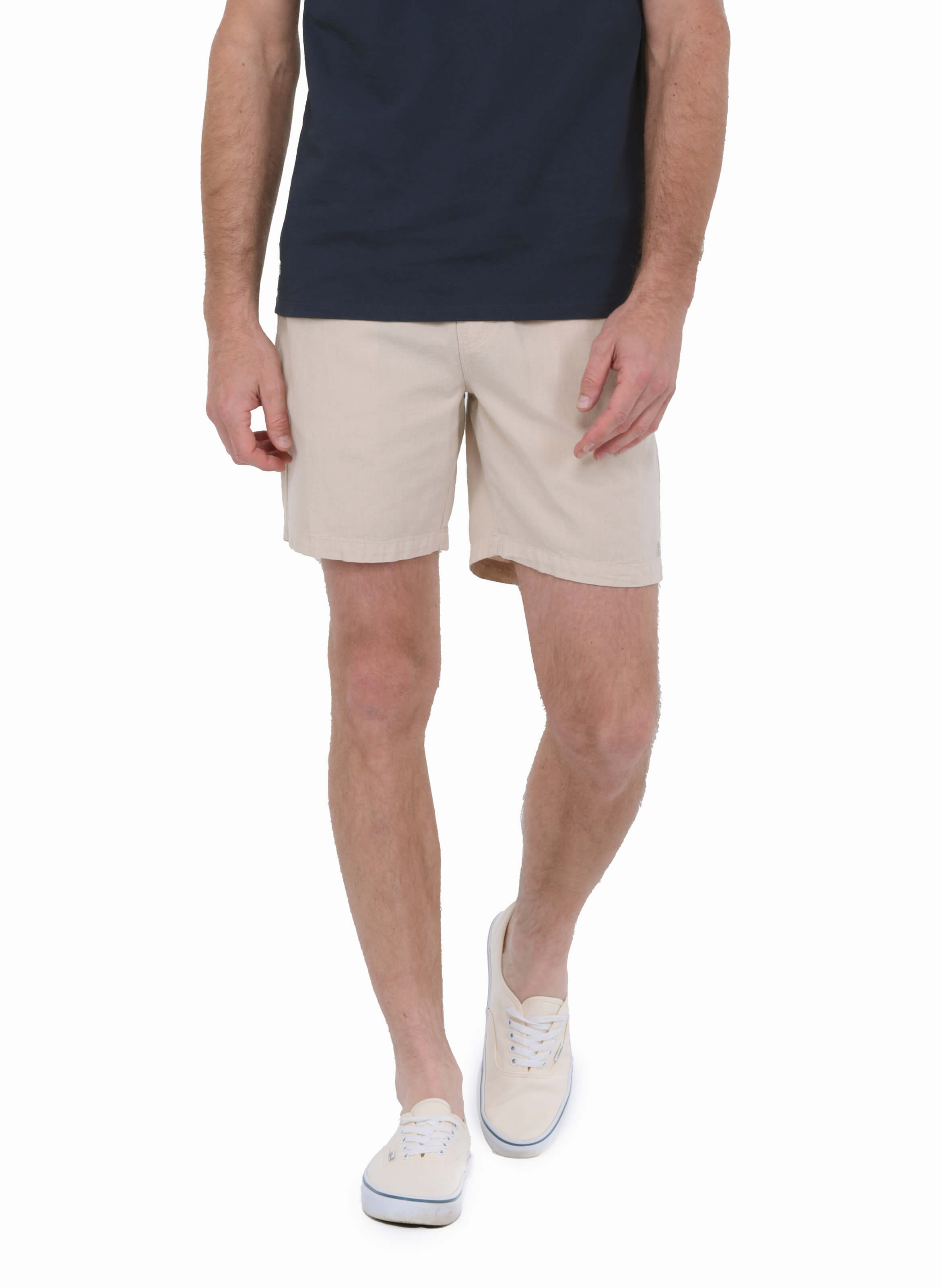 Short en coton et lin GILI'S Blanc