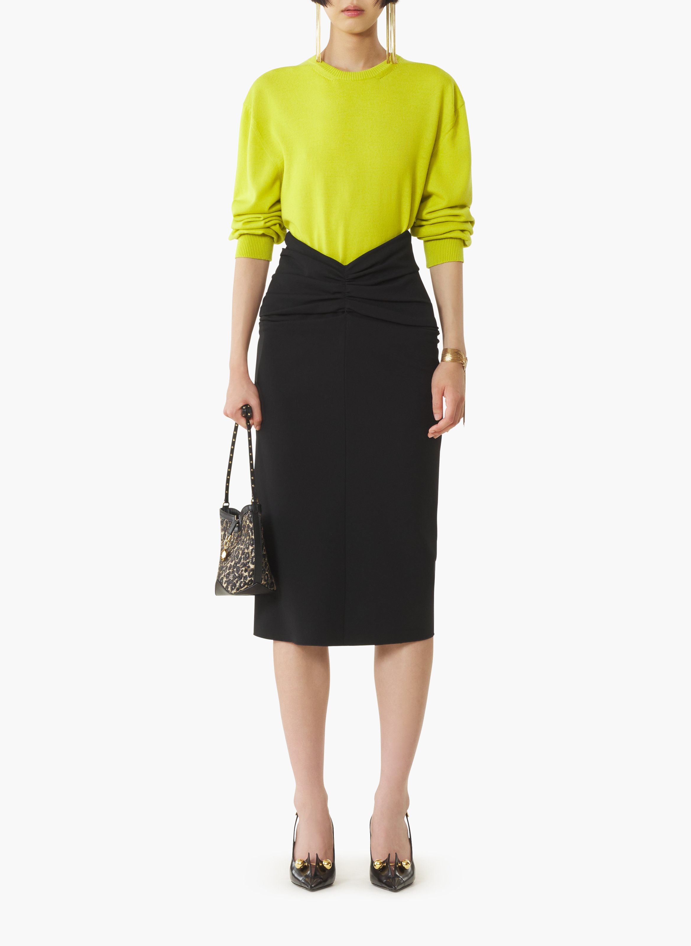 Jupe midi en jersey LANVIN Noir