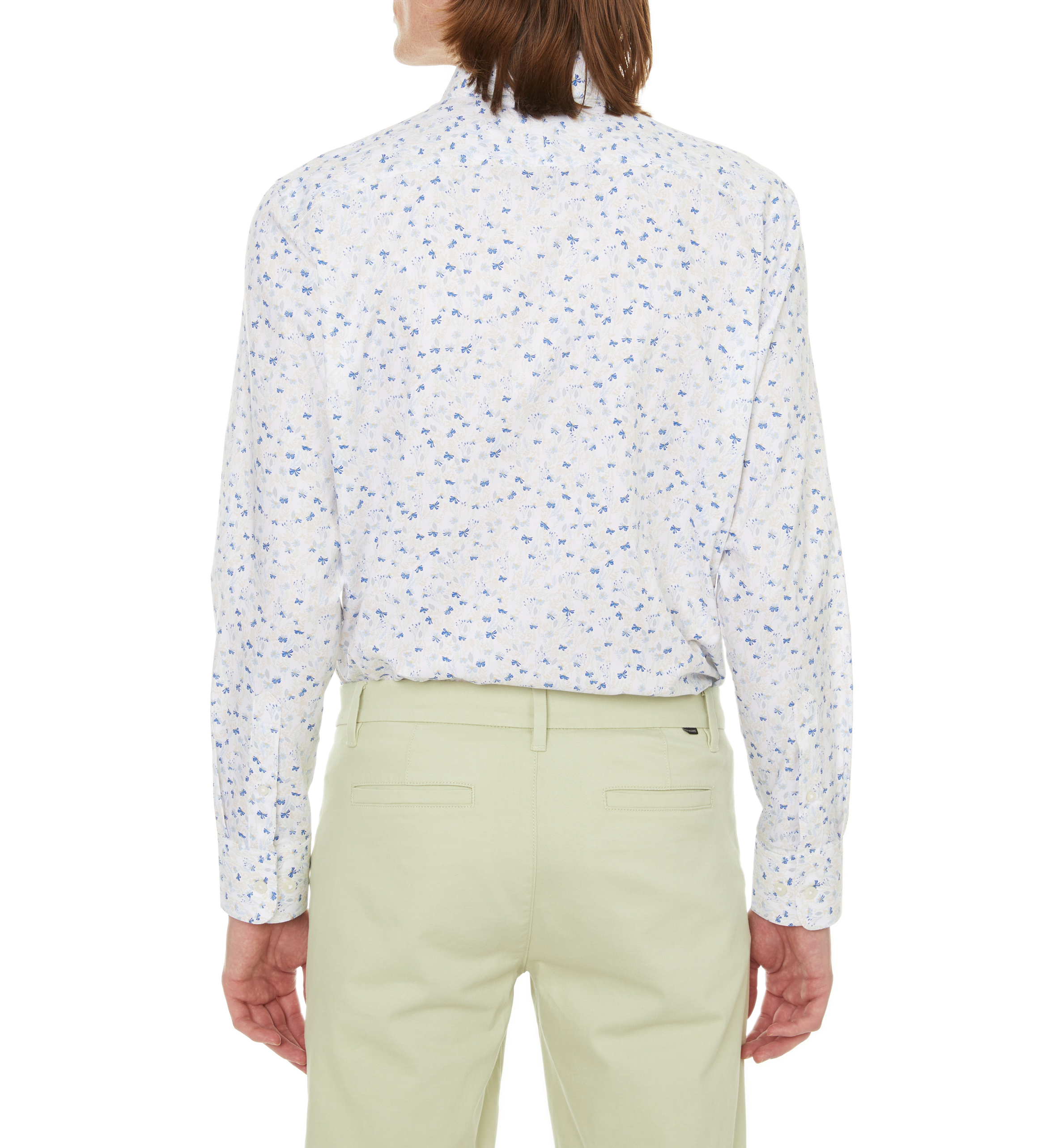 Printed cotton shirt  SELECTED White
