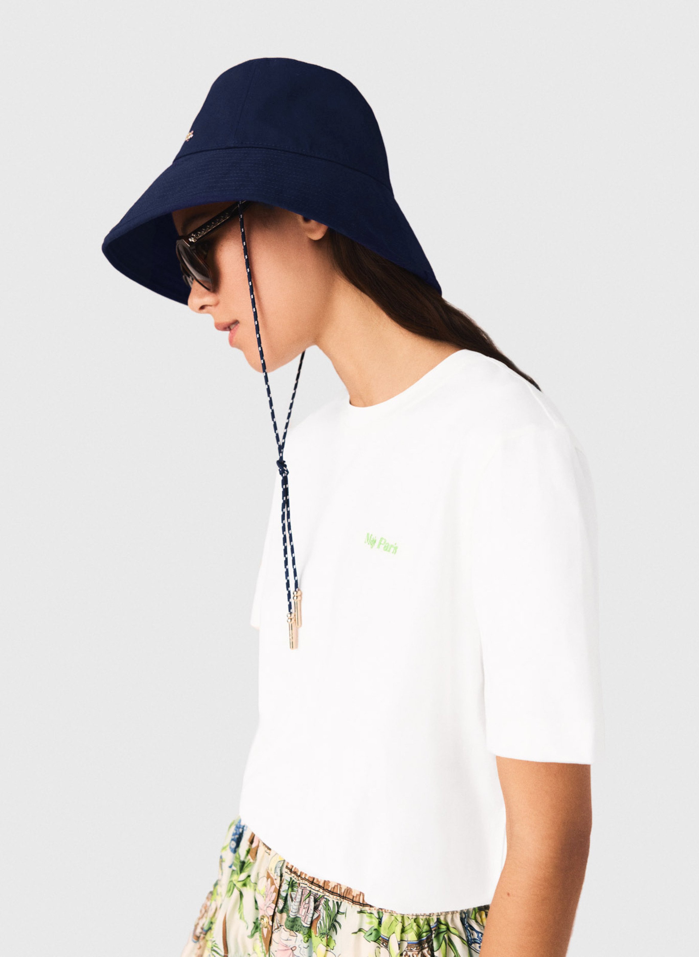 Capeline en coton Bleu