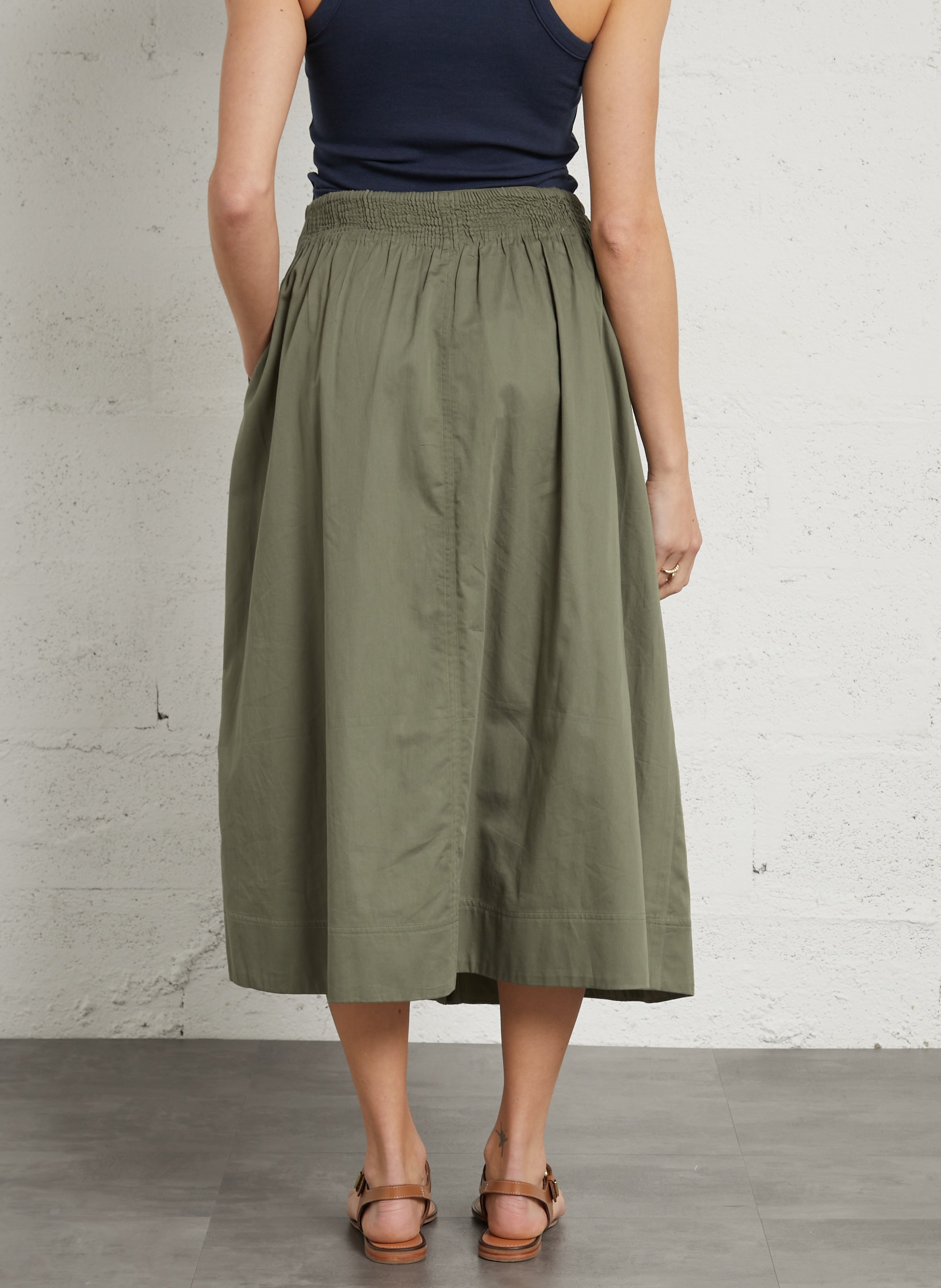 Jupe midi en coton orlando MAISON 123 Vert