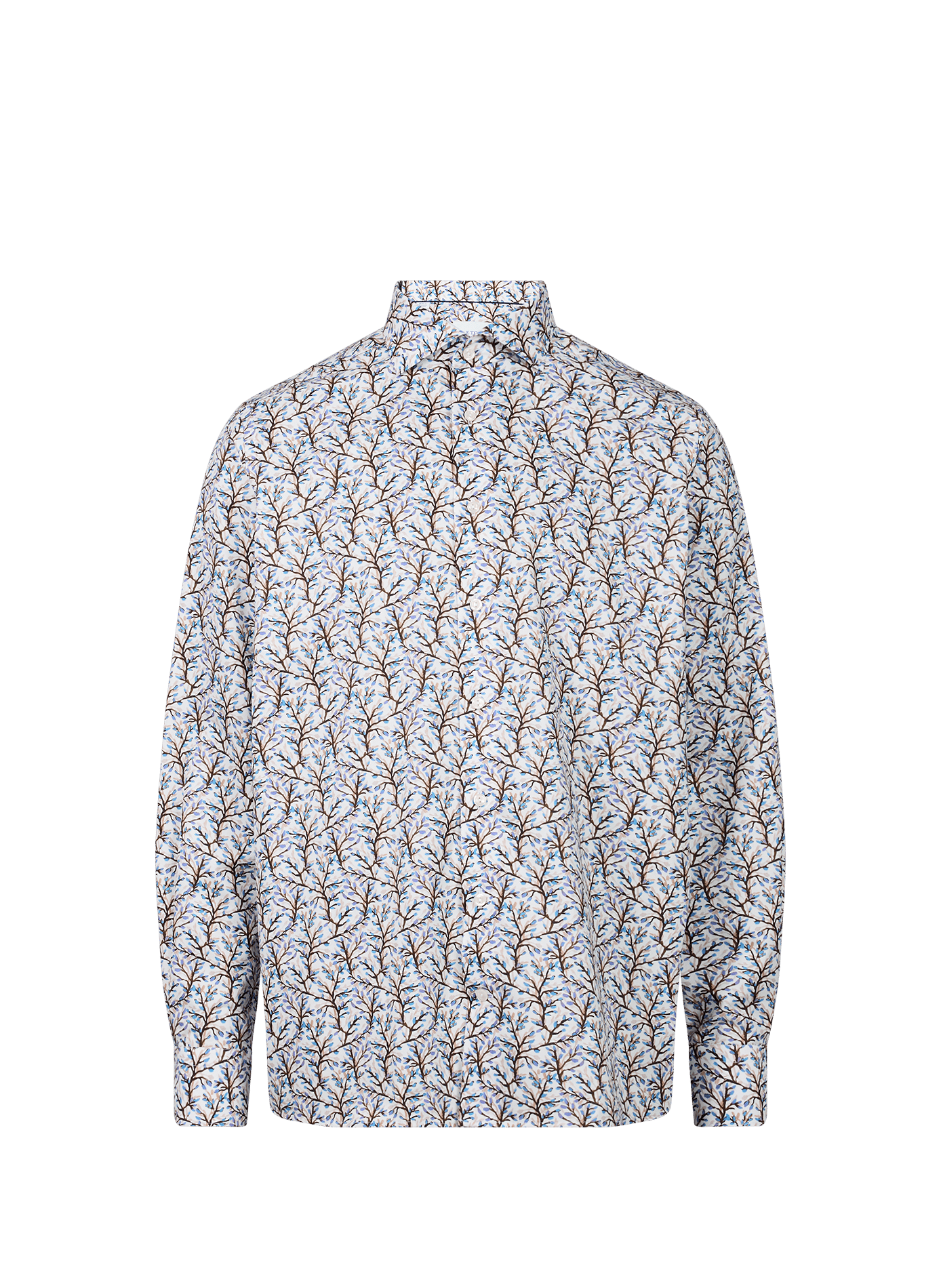 Overhemd met bloemenprint ETON Bruin