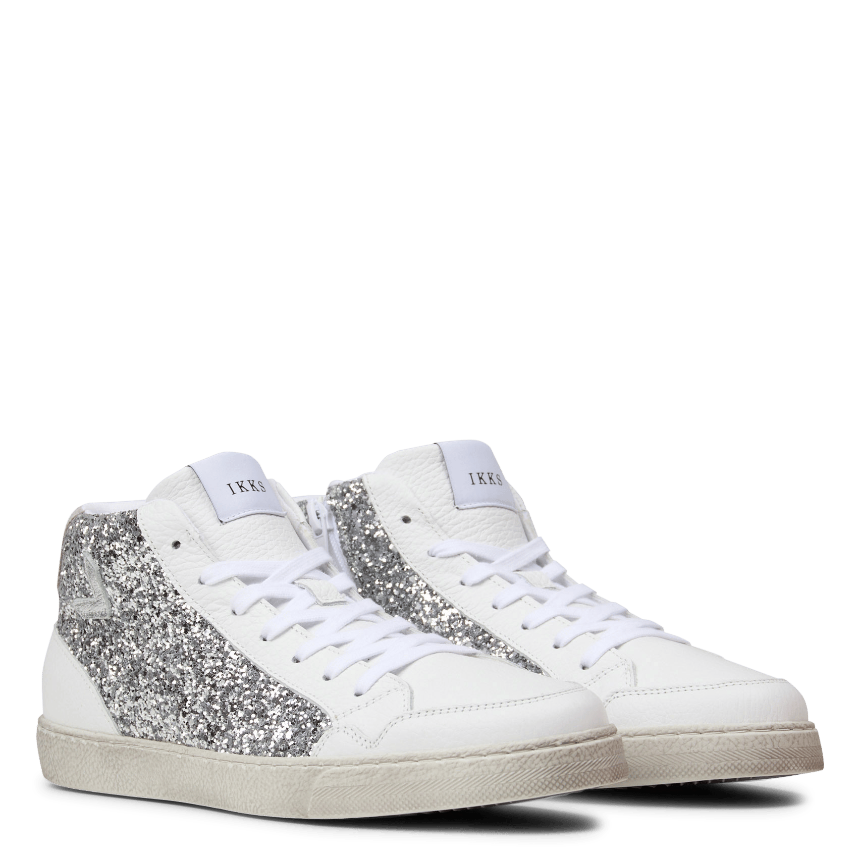 Baskets montantes en cuir IKKS Argent