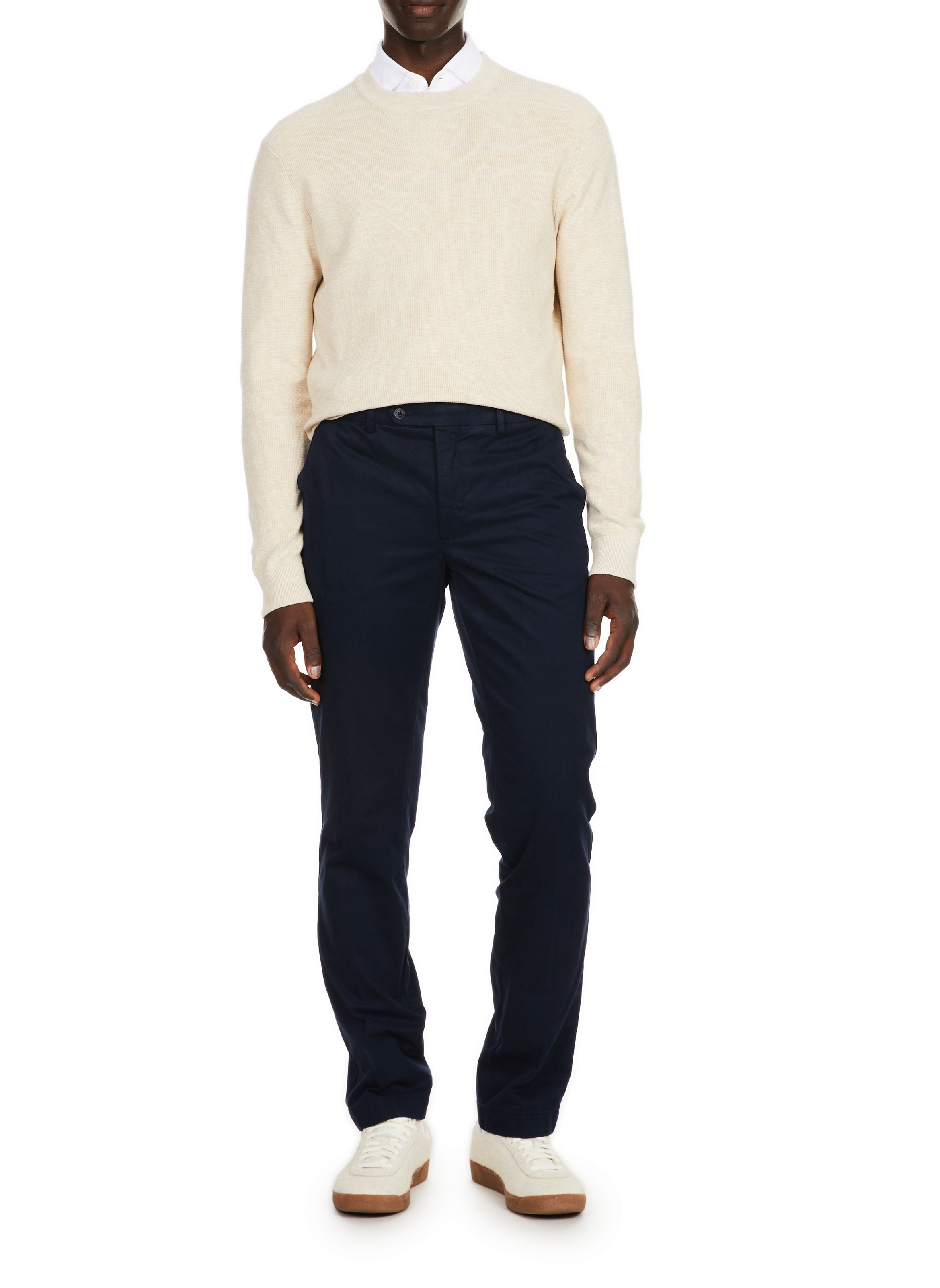 Cotton and linen chino trousers HACKETT Blue