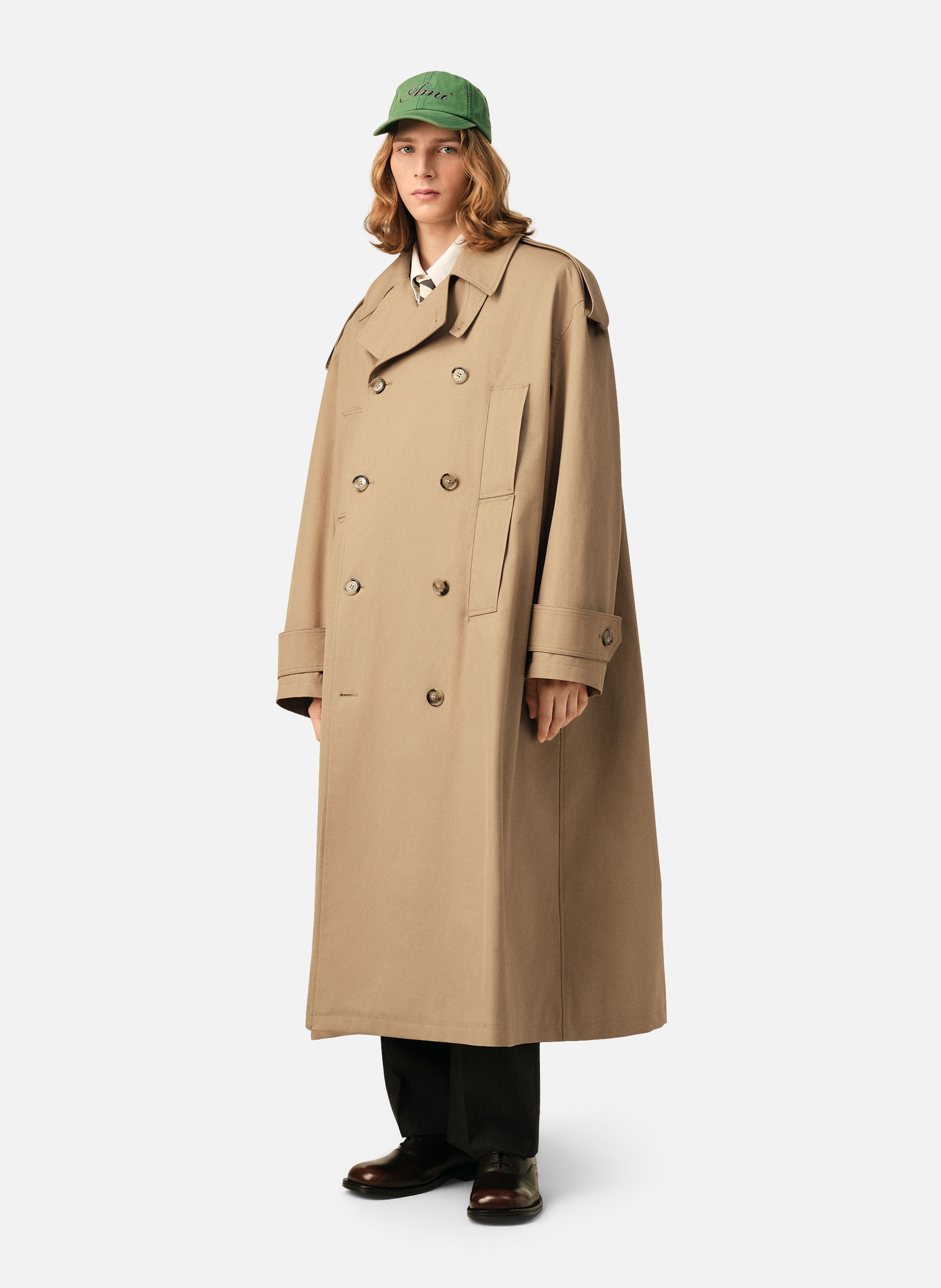 Trench coat unisexe en coton AMI PARIS Beige