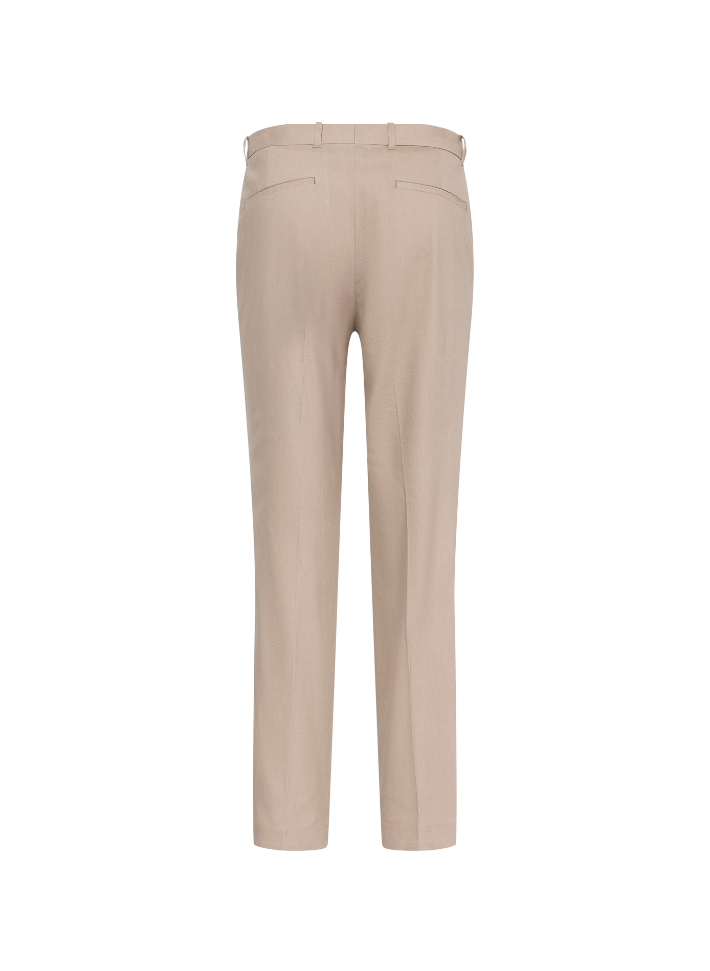 Straight pants in blended linen CALVIN KLEIN Beige