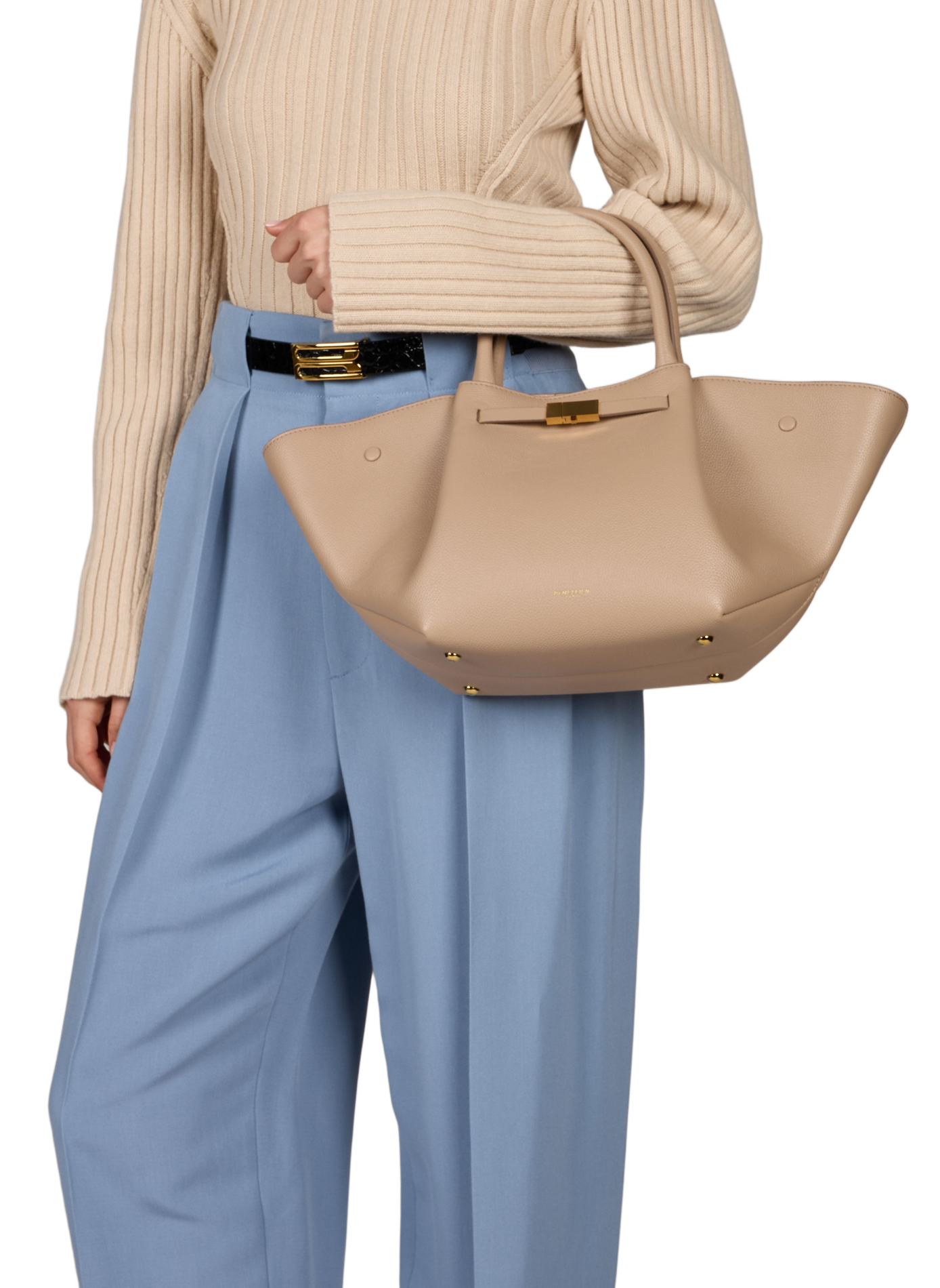 Sac à main Midi New York en cuir DEMELLIER LONDON Beige