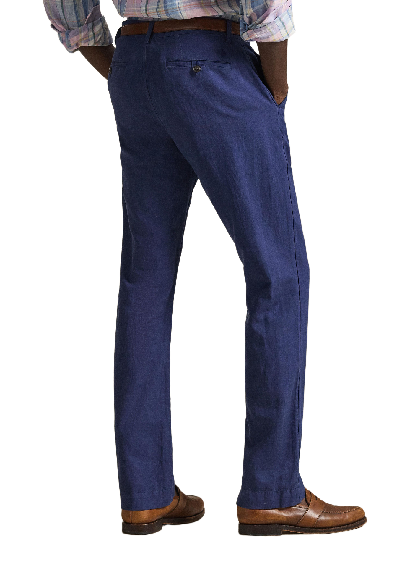 Solid linen and cotton pants POLO RALPH LAUREN Blue