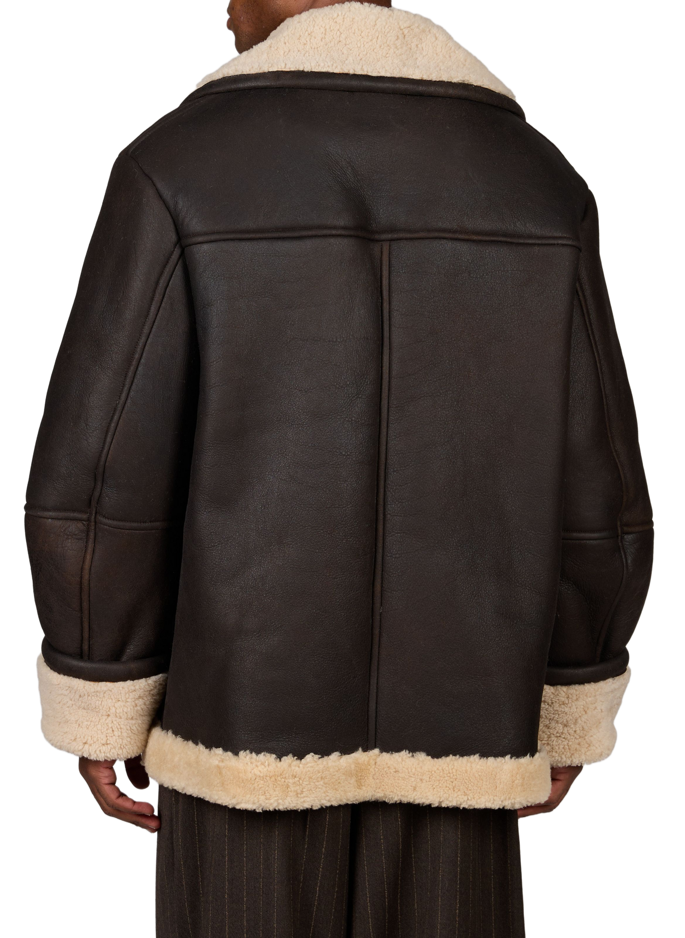 Cowhide leather aviator jacket SIMONE ROCHA Brown