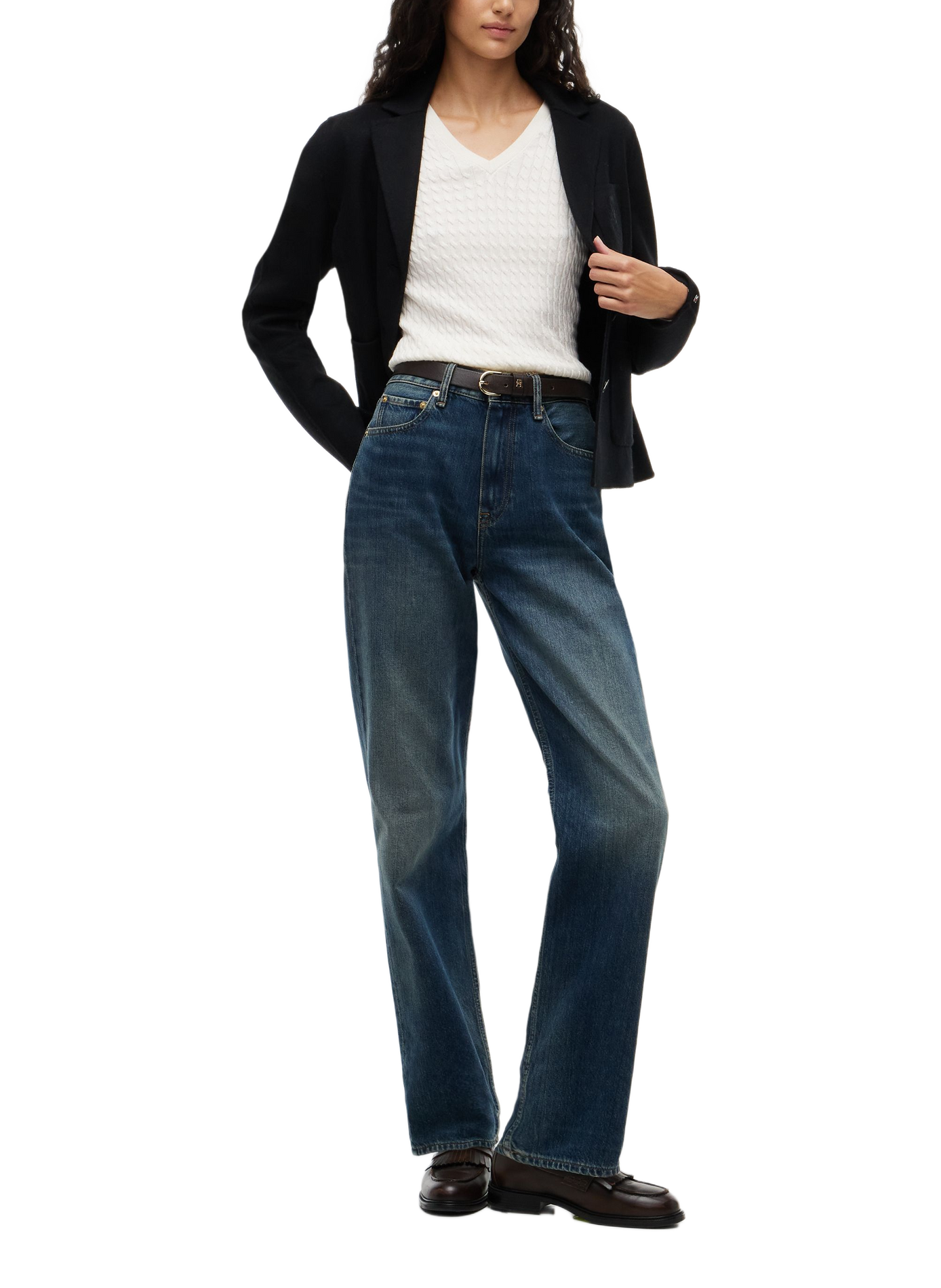 Katoenen V-hals trui | Beige TOMMY HILFIGER Dames