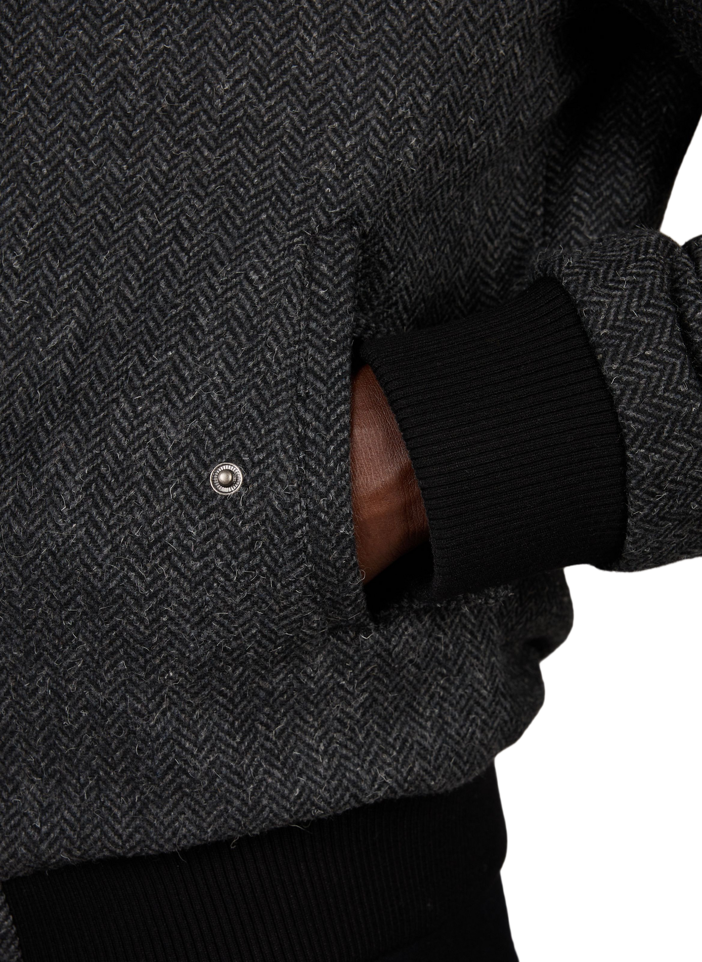 Blouson oversize en laine mélangée BOMBERS ORIGINAL Noir