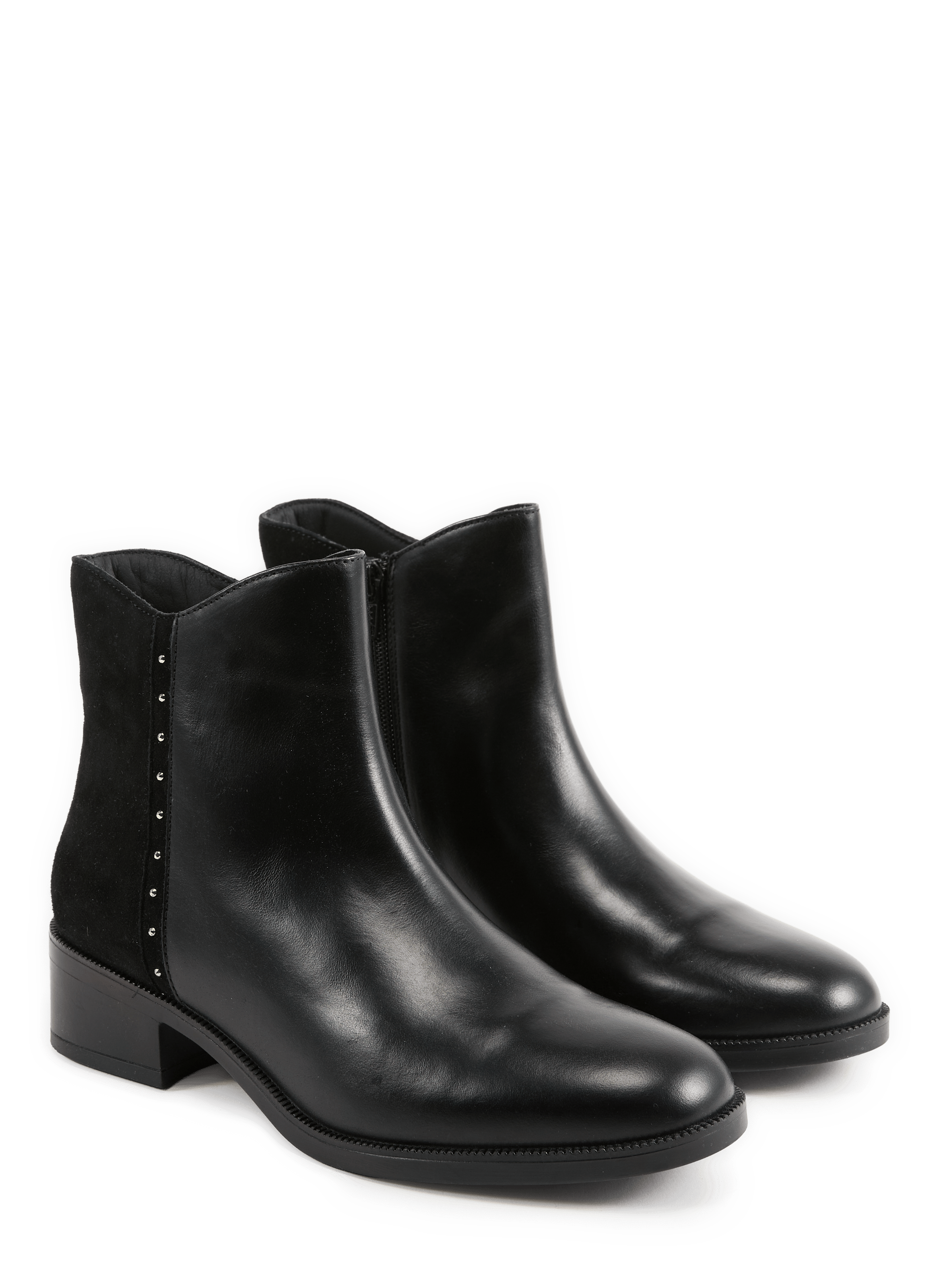 Two-tone leather ankle boots GEOX Black