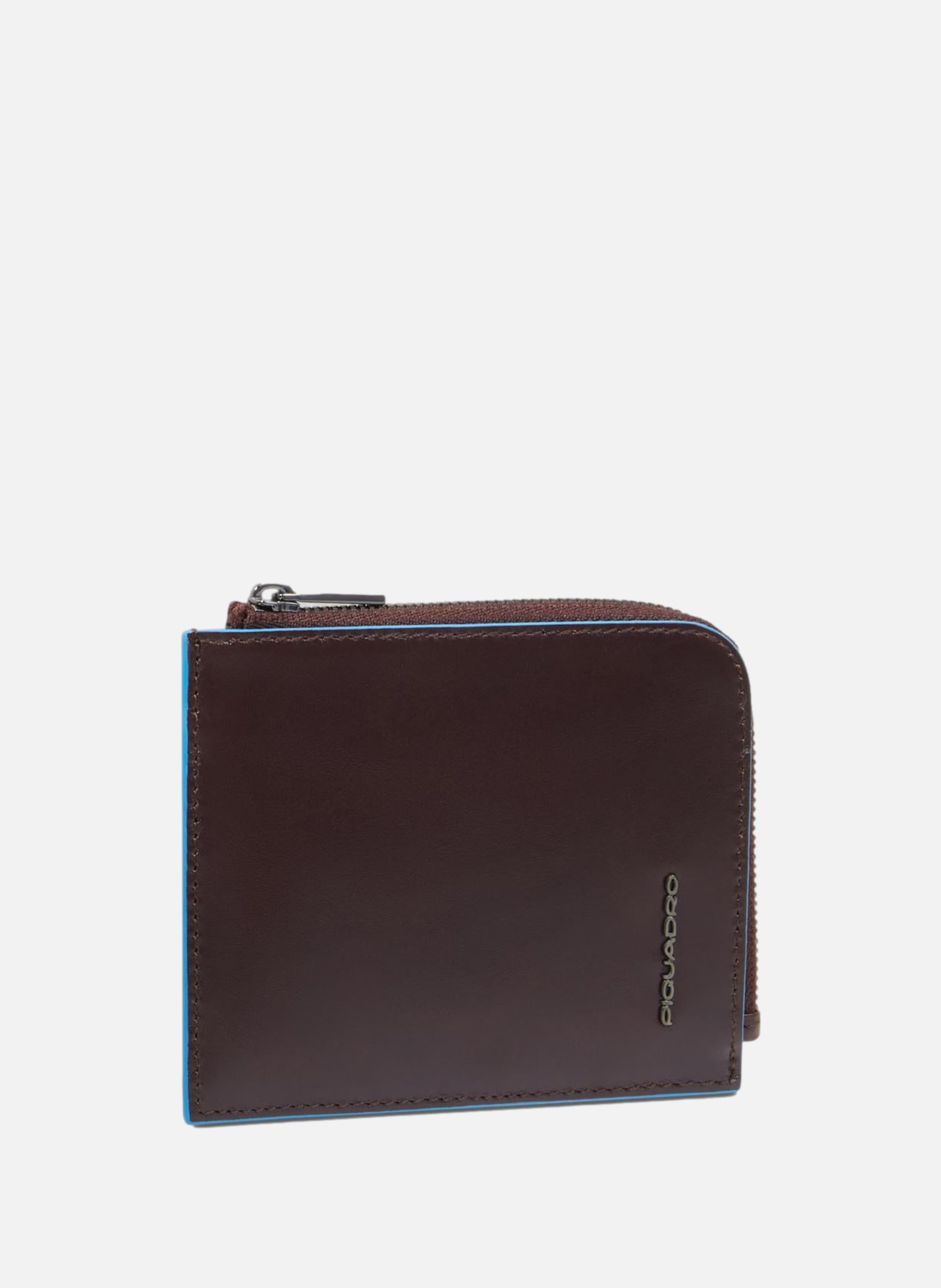 Portemonnee met ritssluiting voor heren met creditcardhouder. PIQUADRO Bruin