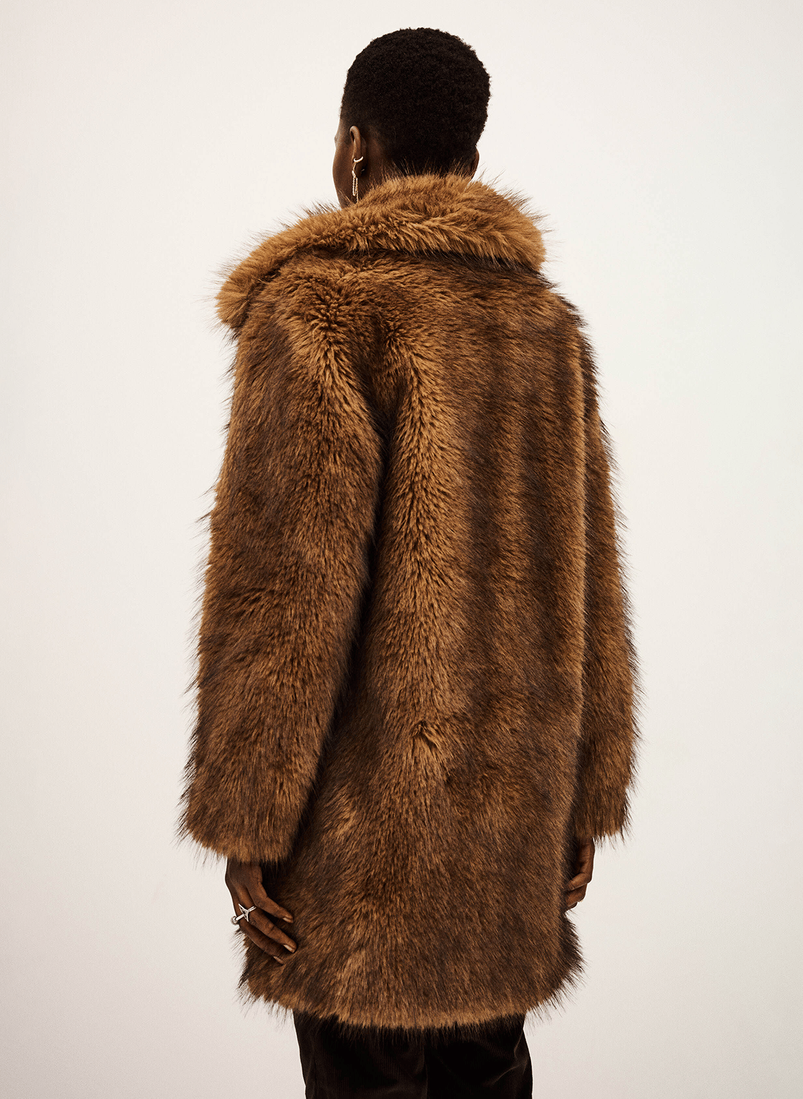 Manteau droit en fourrure synthétique lestor BA&SH Marron