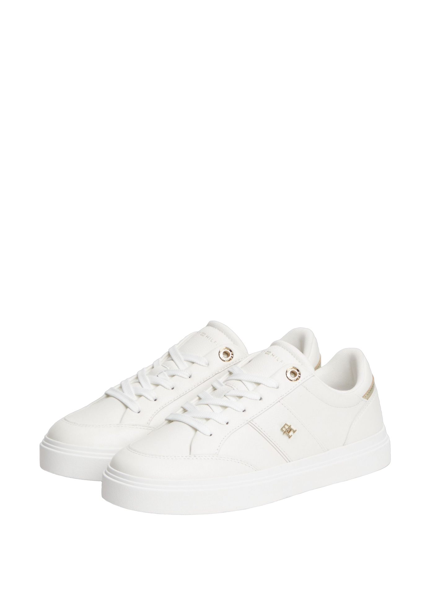 Solid Low-Top Leather Sneakers TOMMY HILFIGER White