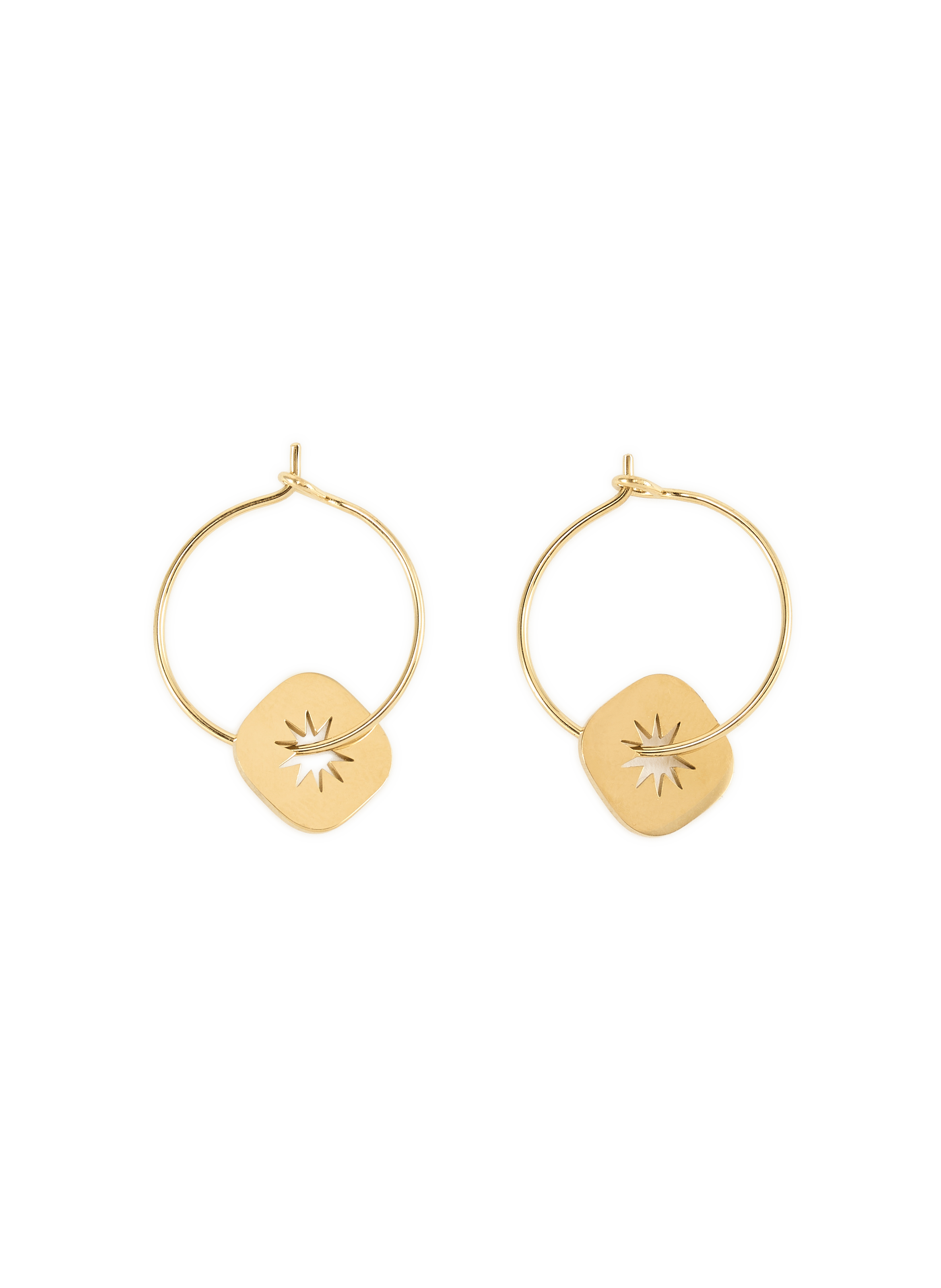 Square Pendant Earrings AU PRINTEMPS PARIS Golden