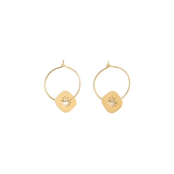 Boucles d'oreilles pendentif carré Boucles d'oreilles pendentif carré