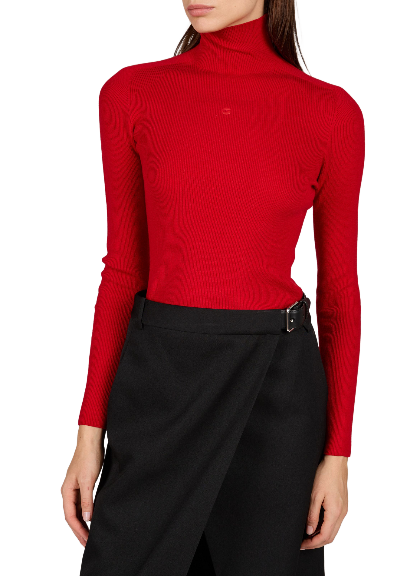 Jersey cuello alto de lana mezclada. COPERNI Rojo
