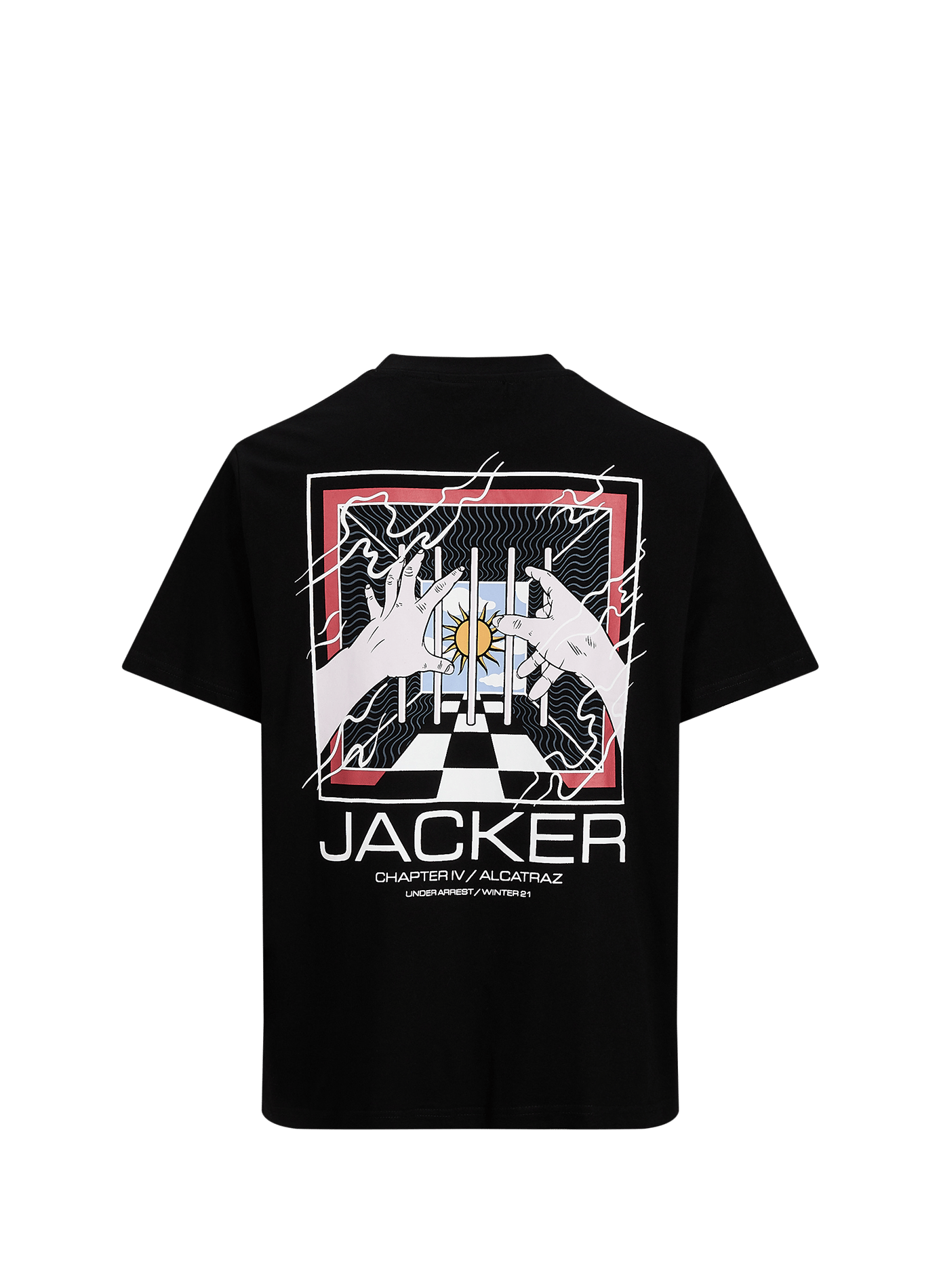 Recht T-shirt met zeefdruk in katoen JACKER. Zwart