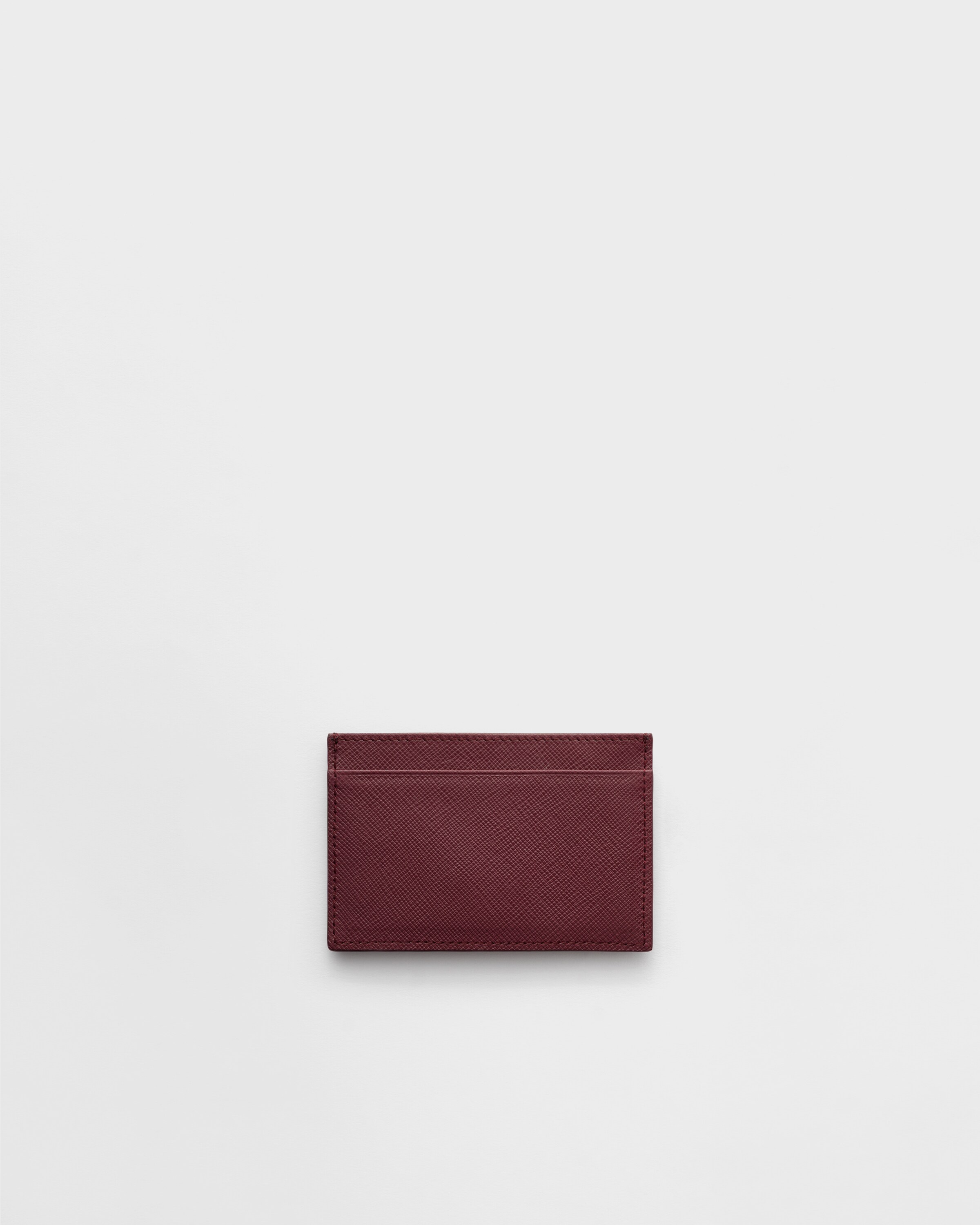 Porte-cartes en cuir saffiano PRADA Rouge