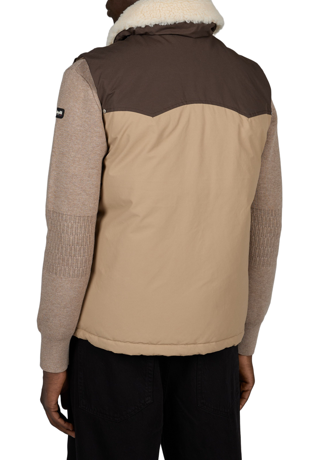 Baylerv straight sleeveless jacket in cotton blend SCHOTT Beige