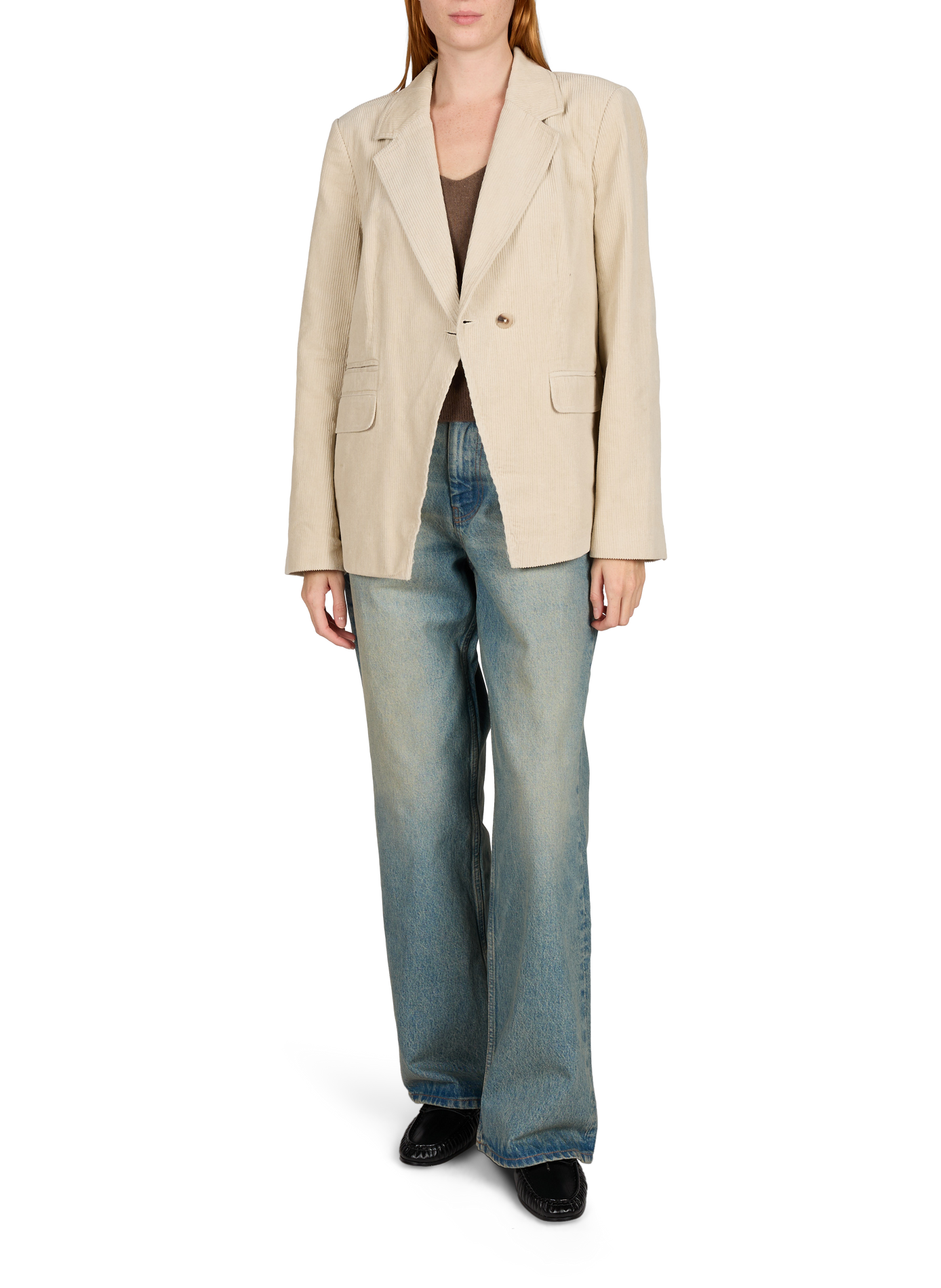 Blazer aus Baumwollcord ROUGE EDIT Beige
