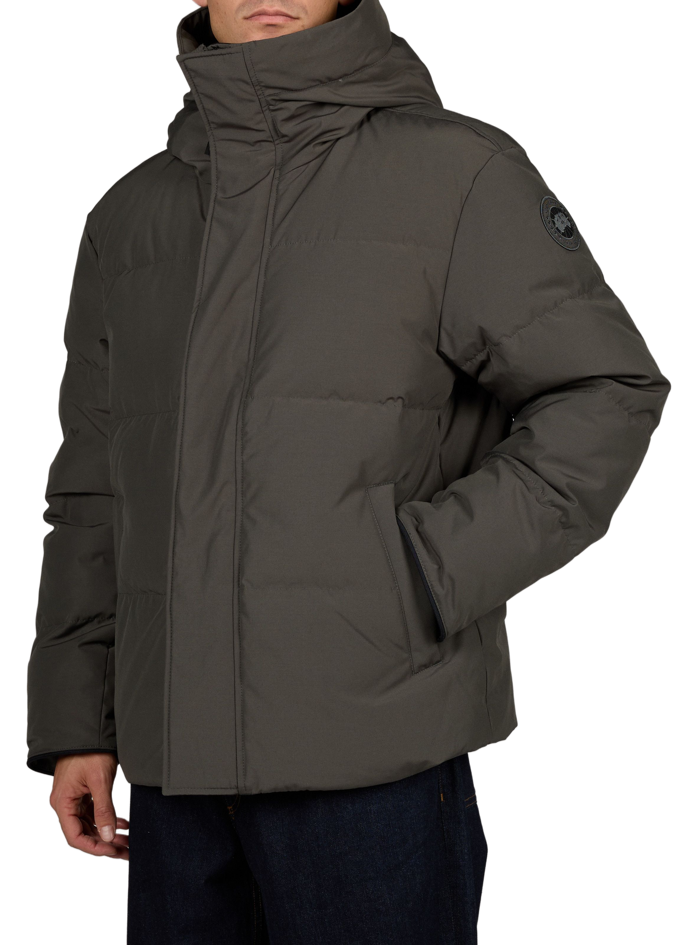 SEYMOUR plain hooded puffer jacket CANADA GOOSE Khaki