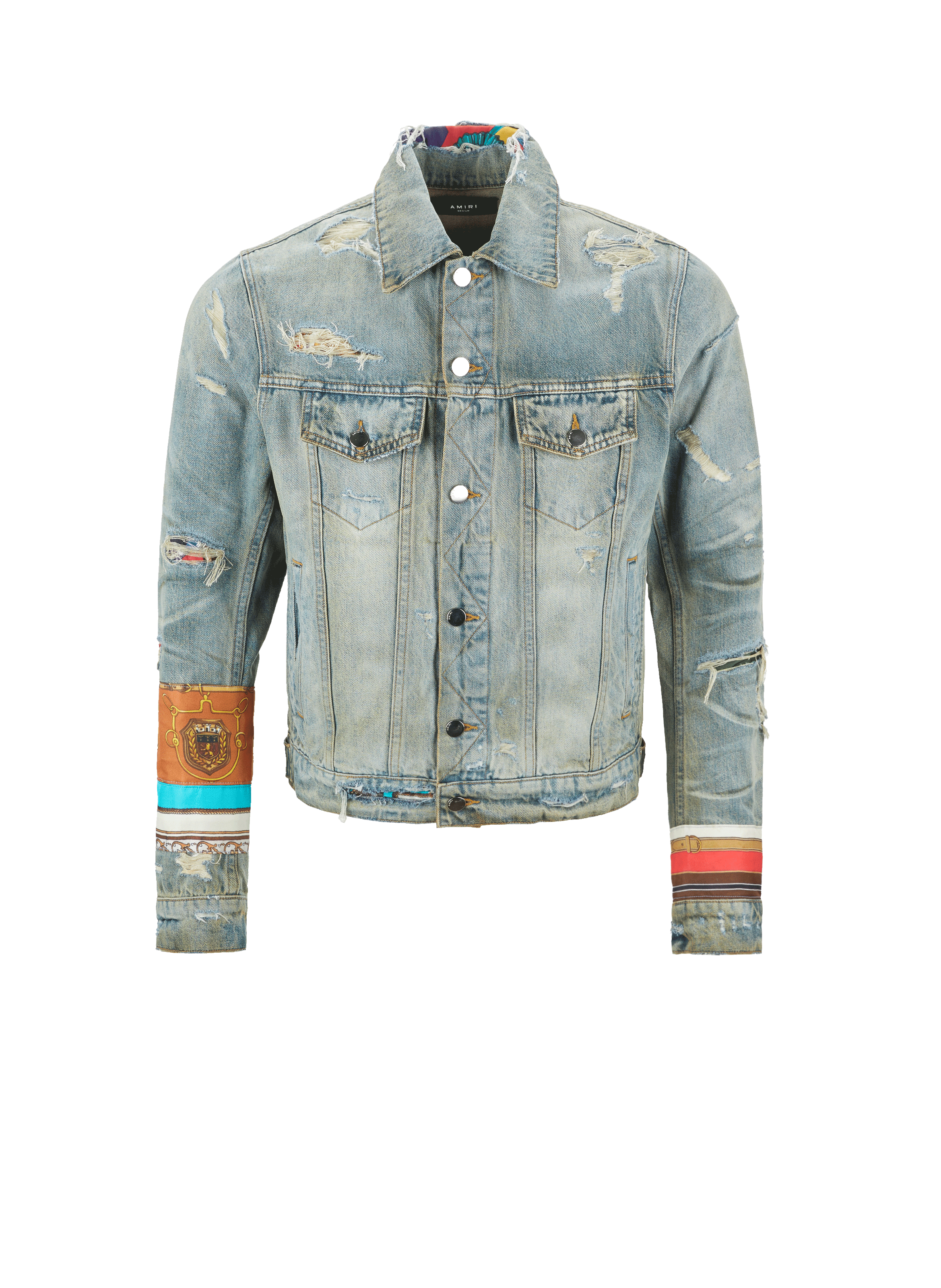 Veste denim à empiècements