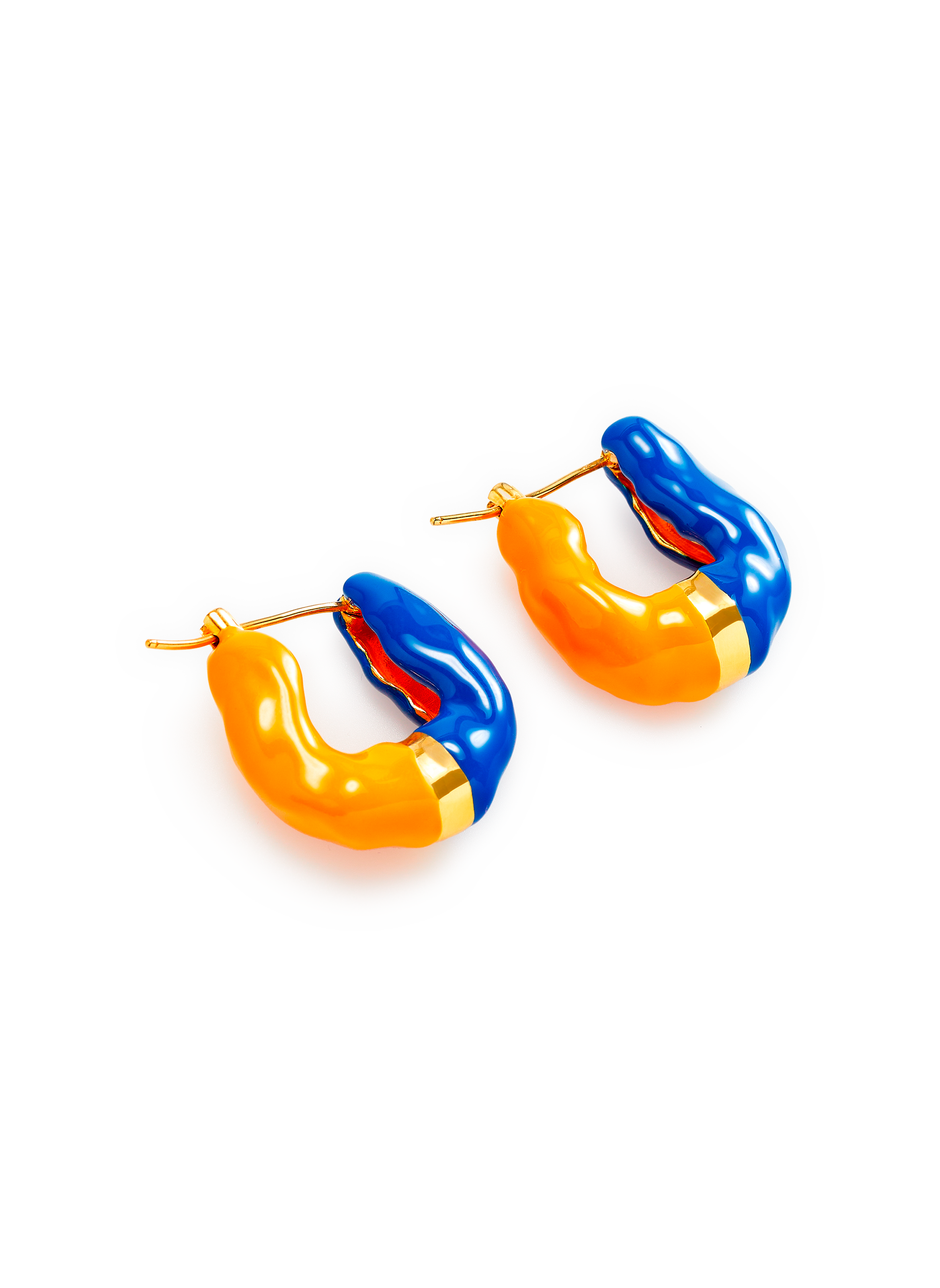 Boucles d'oreille Wavy en laiton plaqué or