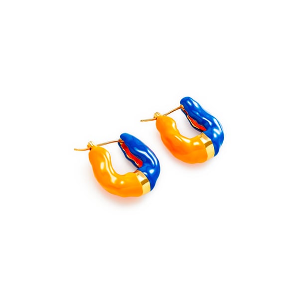 Boucles d'oreille Wavy en laiton plaqué or
