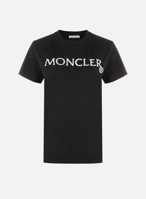 T-shirt logotypé en coton NoirMONCLER 