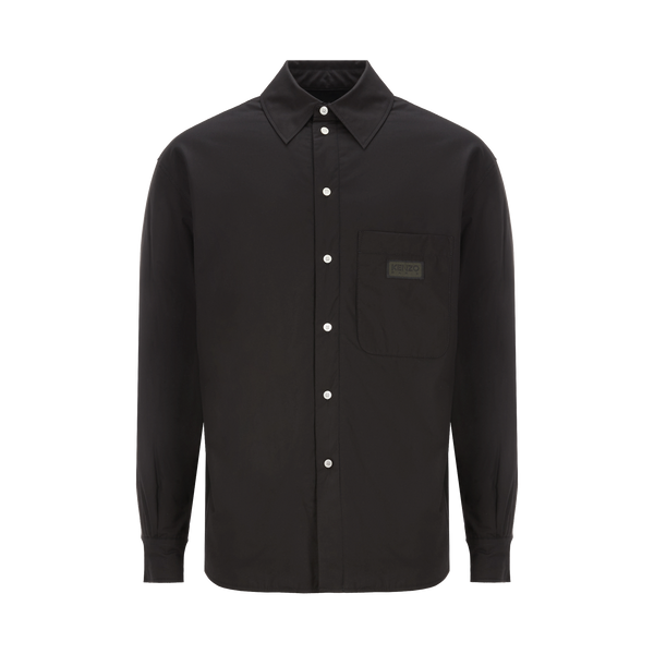 Kenzo Cotton Overshirt In Black