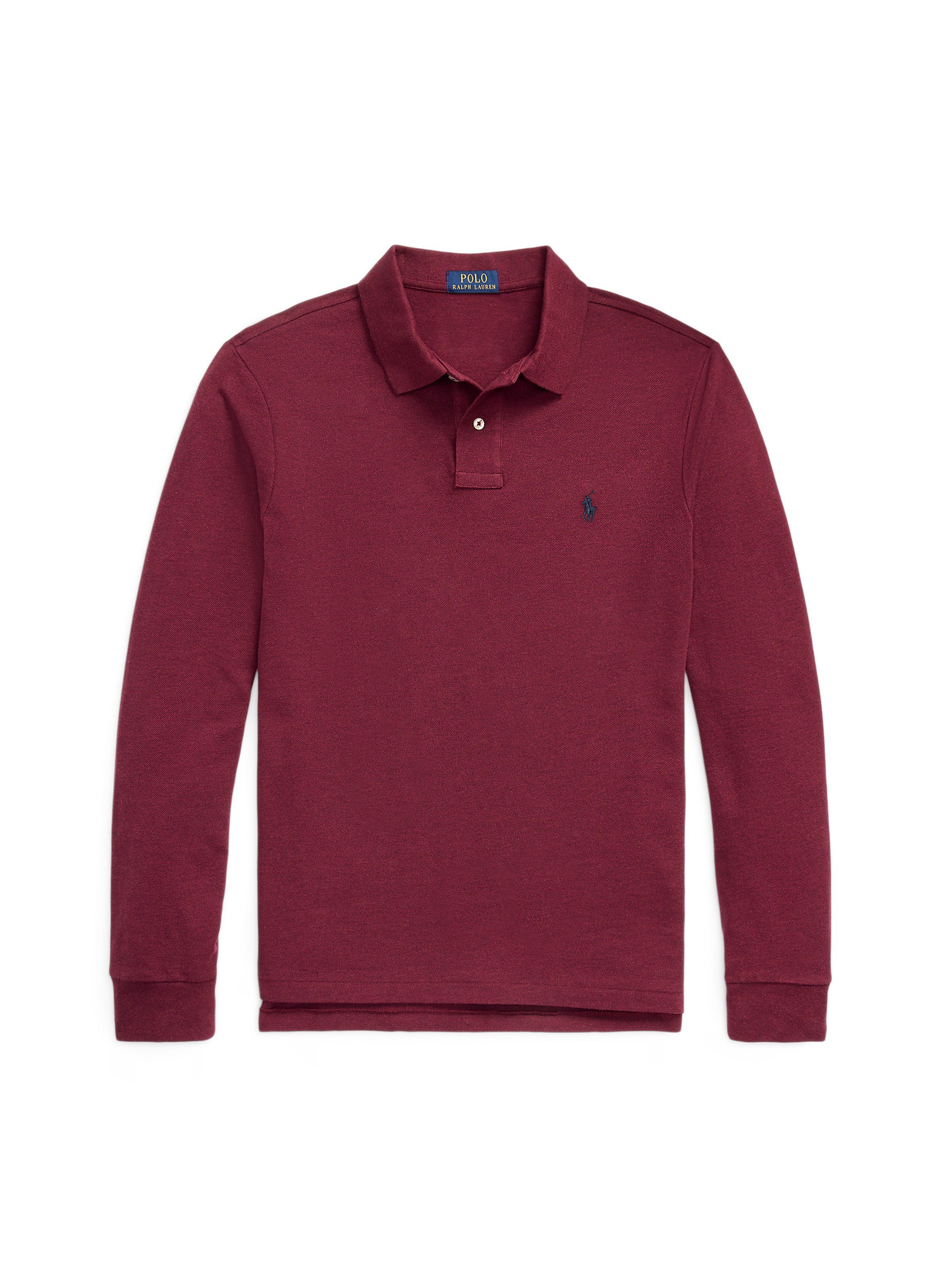 Long-sleeved cotton piqué polo shirt POLO RALPH LAUREN Red