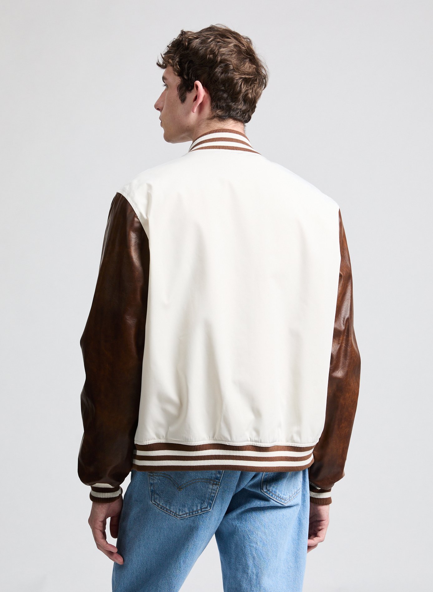 Bomber bi-matière rembourré GUESS Beige