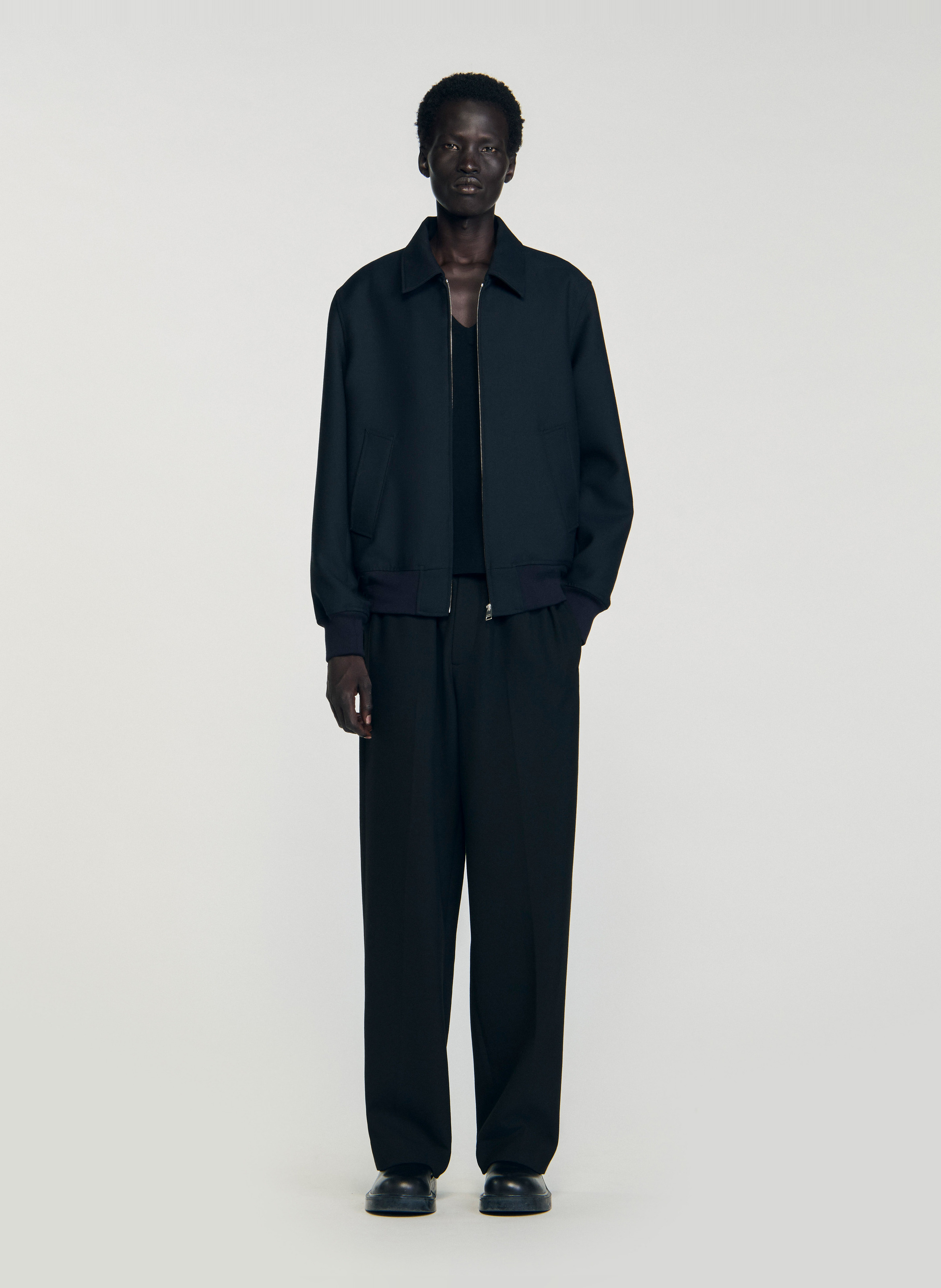 Veste droite col classique Bleu