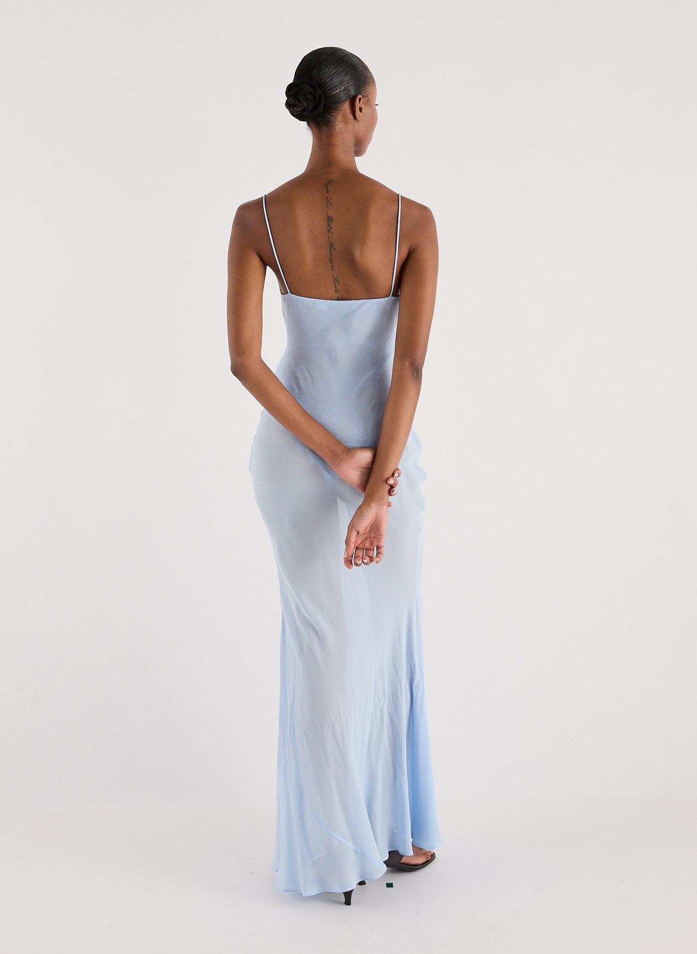 Long dress in two materials SELF PORTRAIT Blue