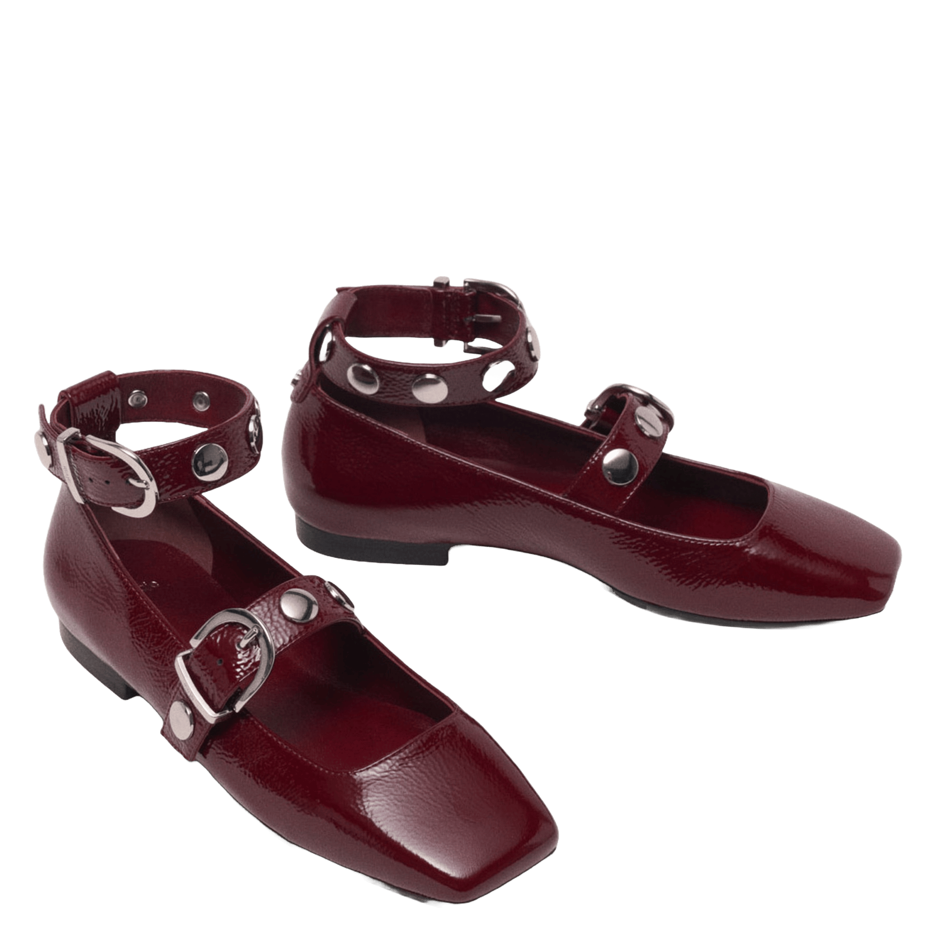 Babies à studs en cuir MAJE Rouge