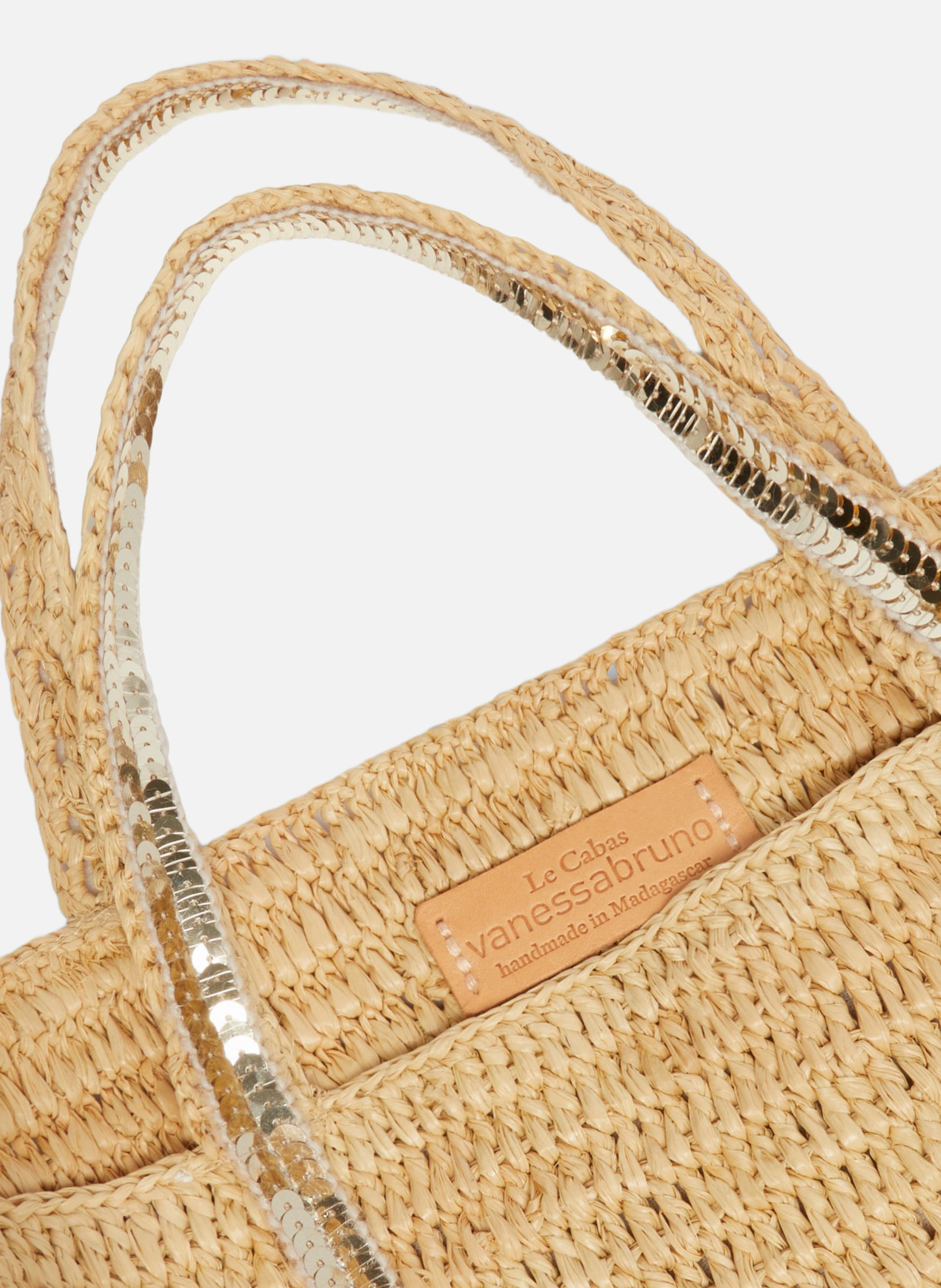 Cabas S En Raphia et Sequins Or VANESSA BRUNO Doré