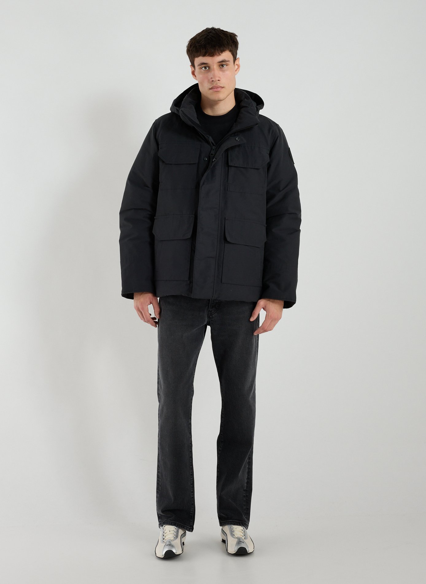 Parka à capuche amovible en coton mélangé CANADA GOOSE Gris