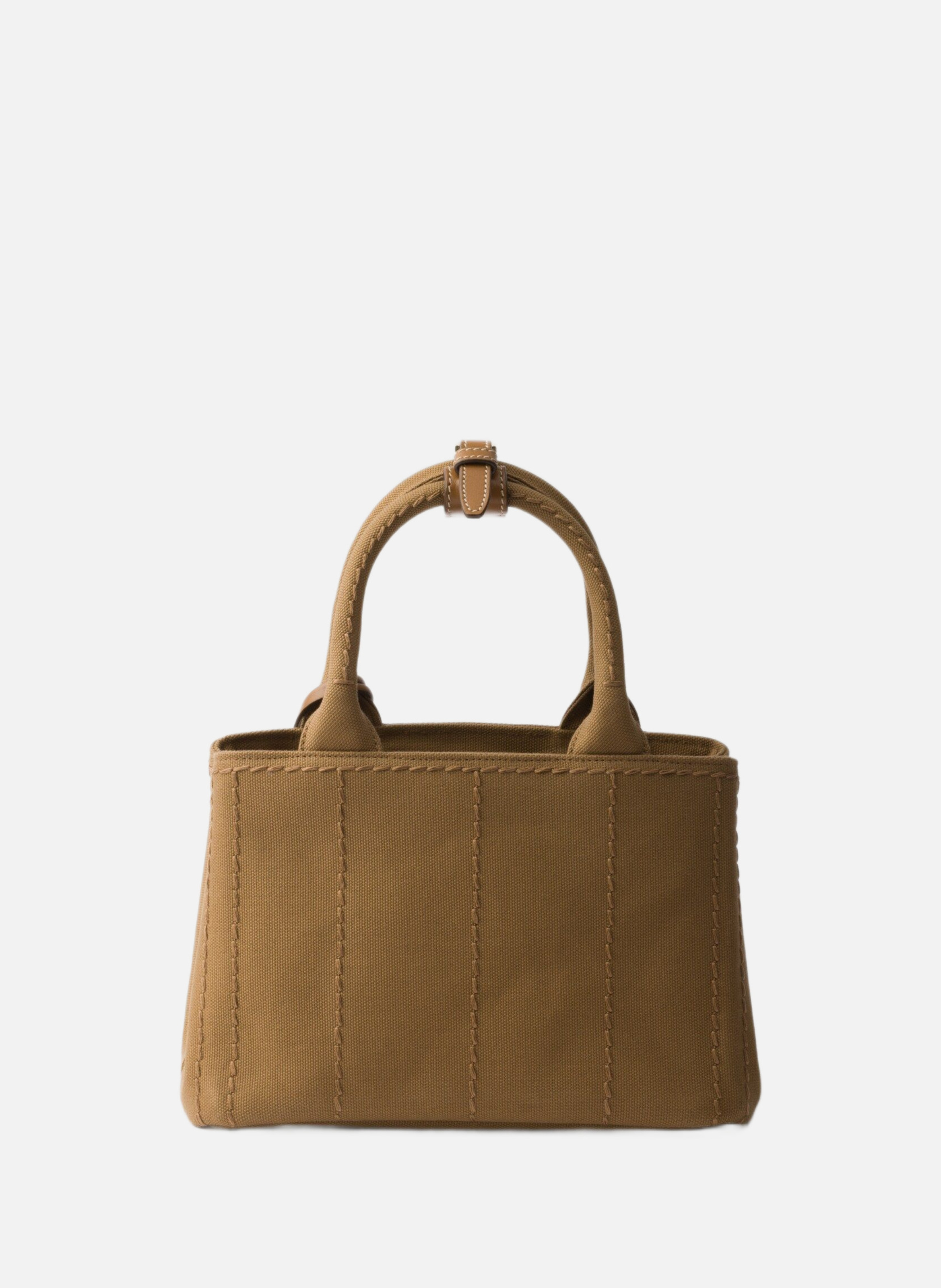 Mini sac à main prada jardinière en toile de coton PRADA Marron