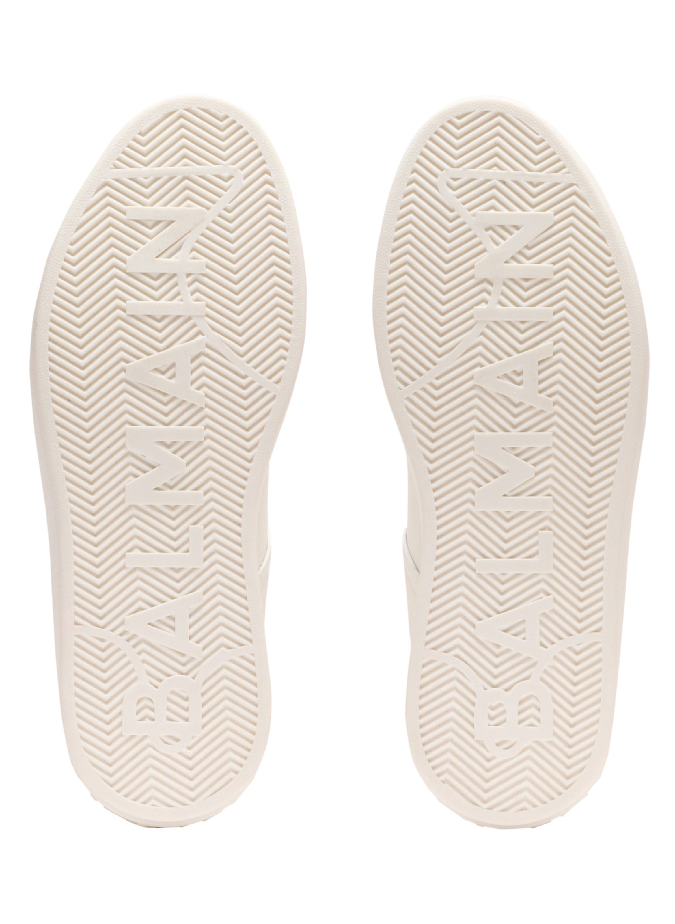 Baskets b-court en cuir de veau à imprimé BALMAIN Blanc