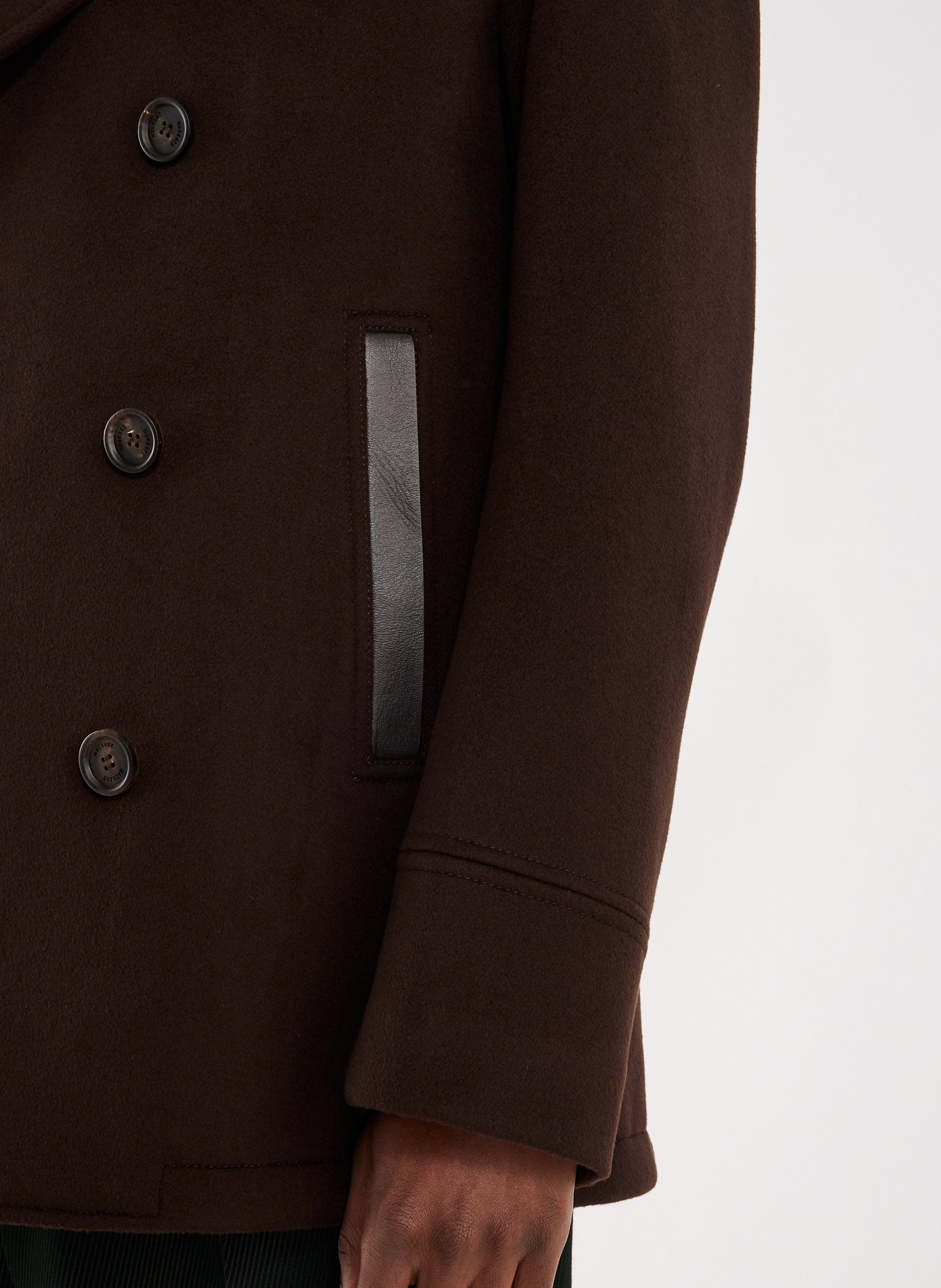 Manteau Cole en lainage à double boutonnage MACKAGE Marron